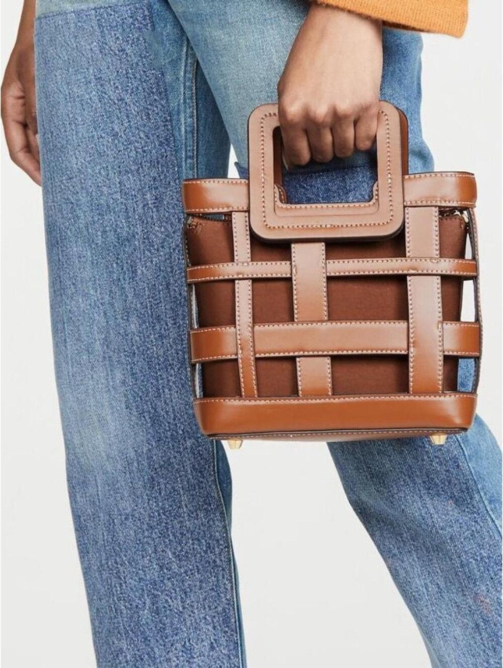 Staud STAUD Brown Mini Plaid Shirley Bag — Retail $500 Size ONE SIZE - 5 Thumbnail
