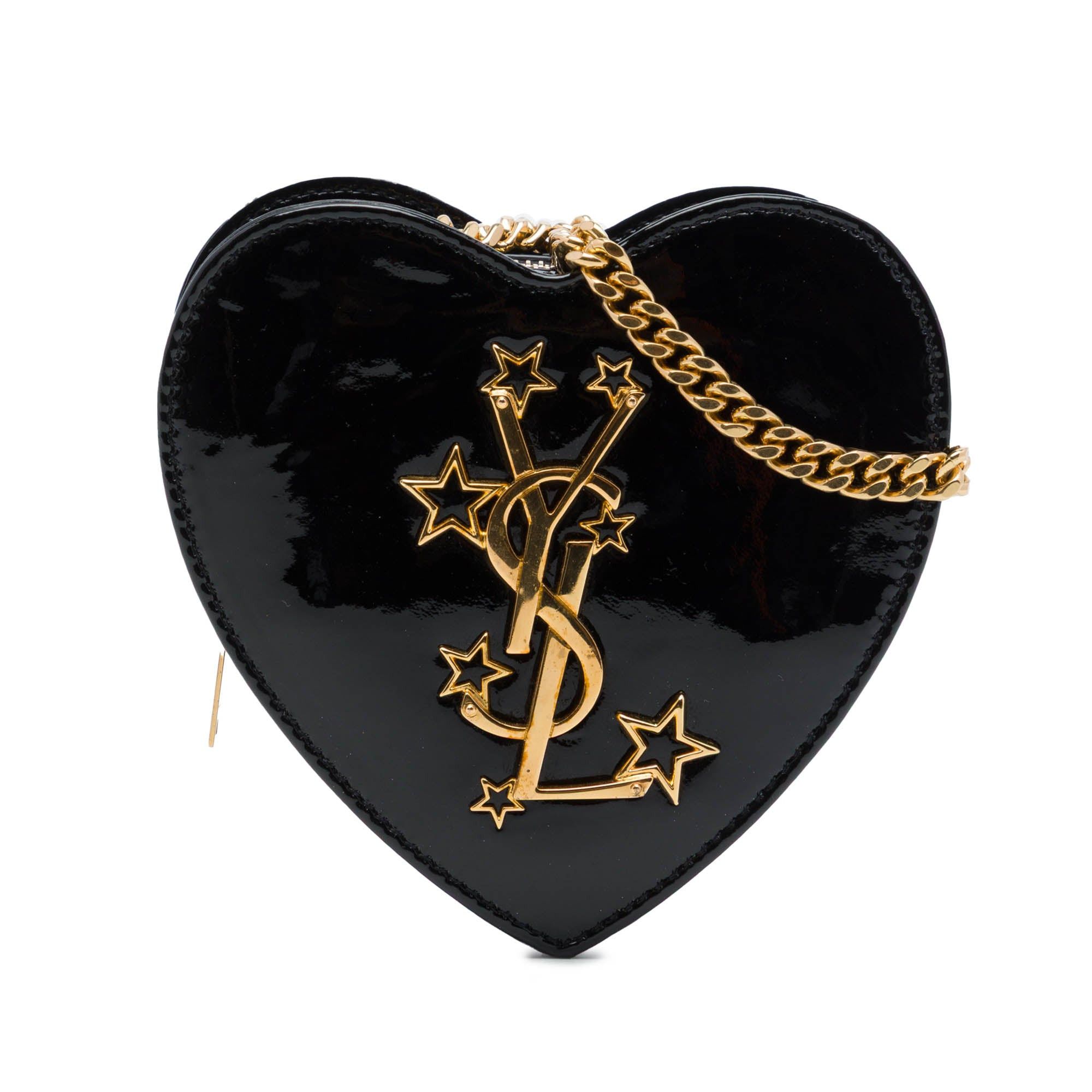 Saint Laurent Paris Patent Monogram Love Heart Chain Bag Size ONE SIZE - 1 Thumbnail
