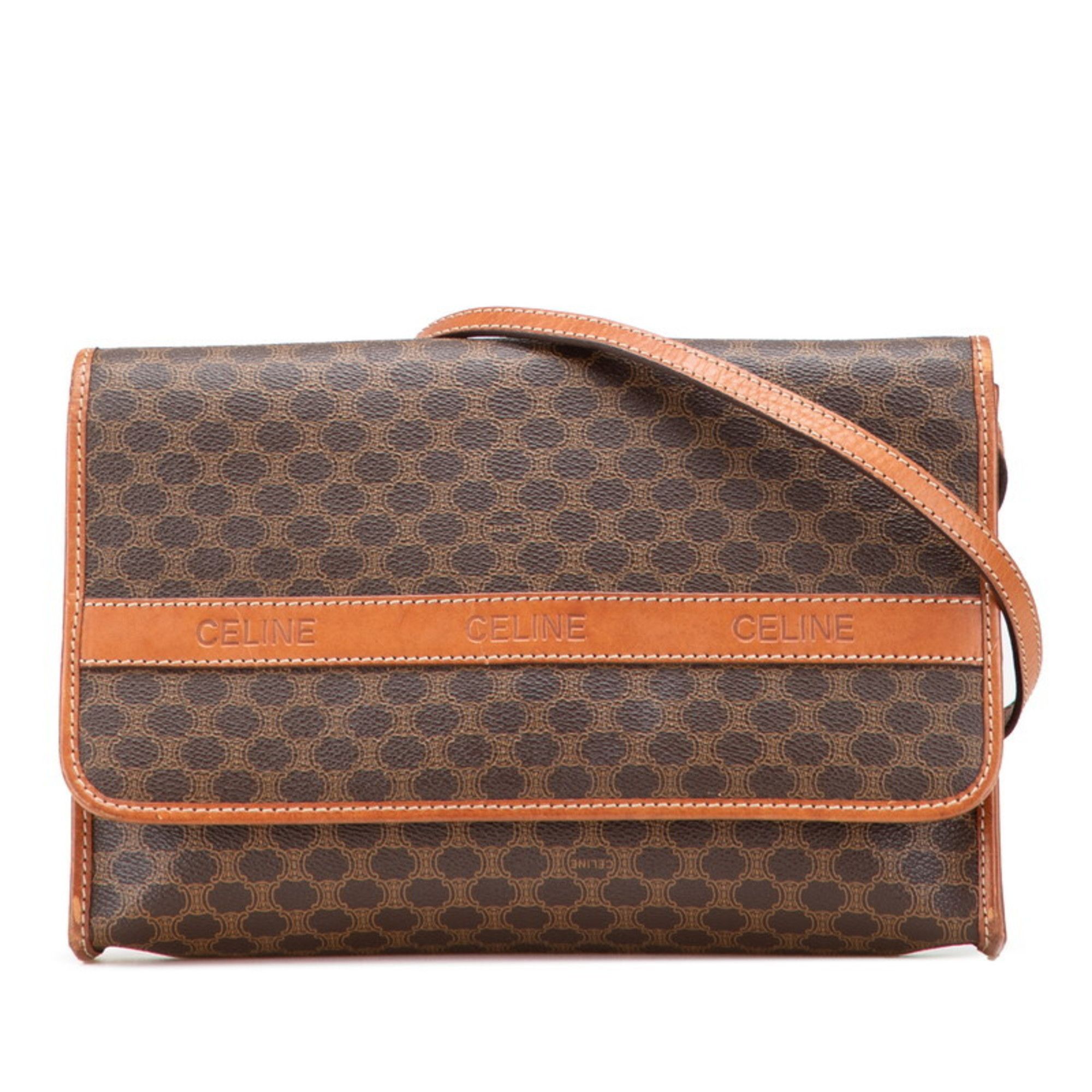 Celine Celine Macadam Crossbody Shoulder Bag in Brown Leather for Women Size ONE SIZE - 1 Thumbnail
