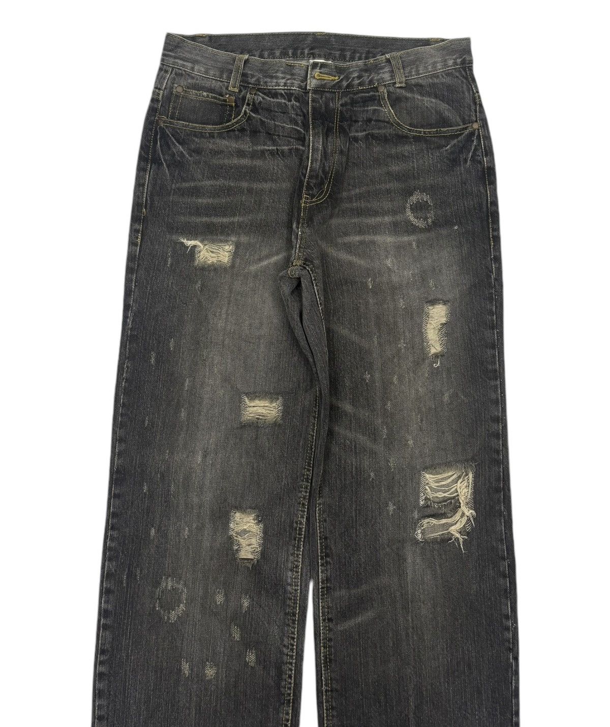 If Six Was Nine Vintage ROUGHNESS TROOP Ripped Baggy Denim Jeans Size US 30 / EU 46 - 5 Thumbnail