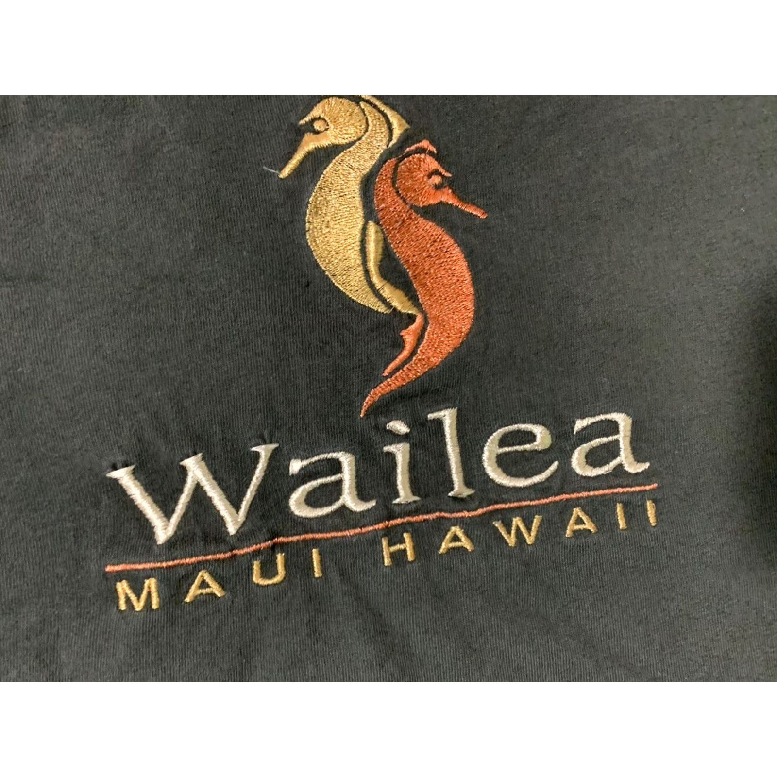 Doublet VINTAGE 90s Wailea Maui Hawaii Double Front Pocket Mens Large Black T Shirt Size US L / EU 52-54 / 3 - 2 Thumbnail