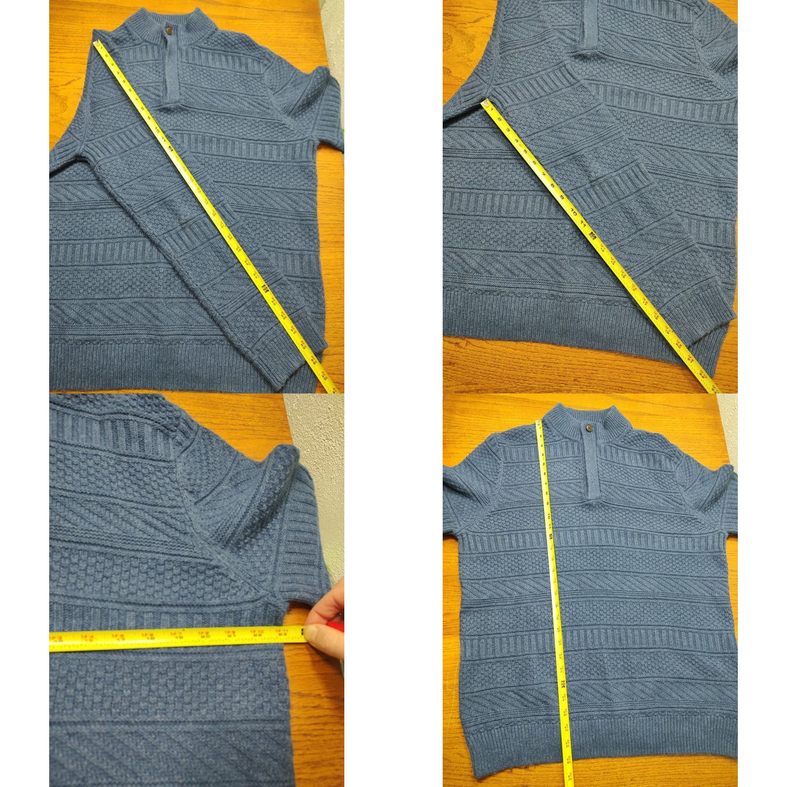 Vintage Jos A Bank 1905 Merino Wool Blend Knit Sweater 1/4 Zip Mens XL Blue Size US XL / EU 56 / 4 - 8 Thumbnail