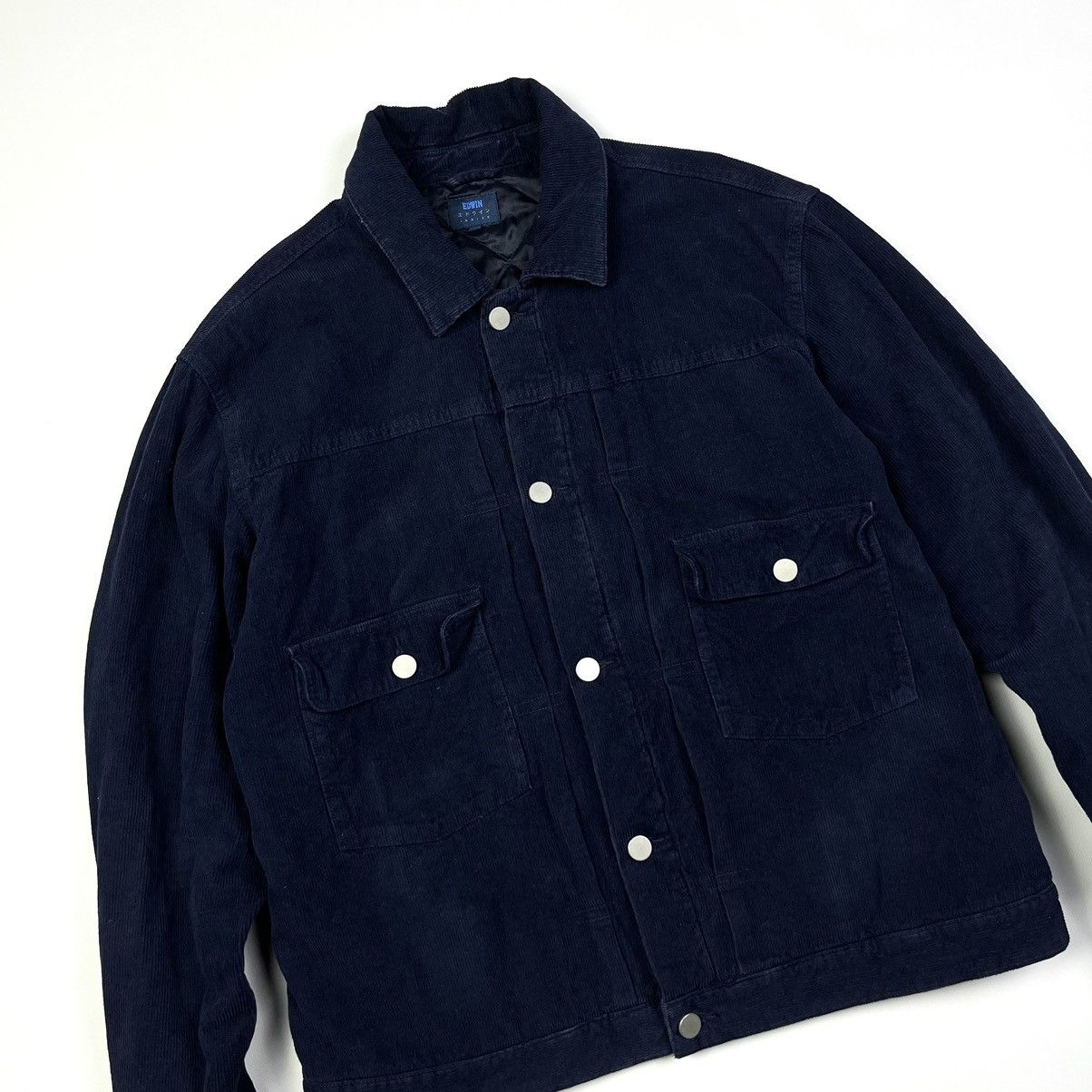 Edwin × Japanese Brand × Vintage Edwin Velvet Jacket Japanese Brand Blue Size US XL / EU 56 / 4 - 2 Thumbnail