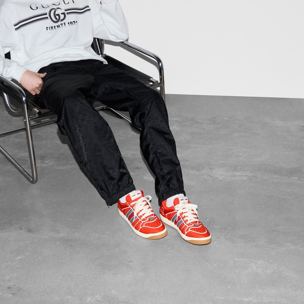 Gucci o1mt1gz0525 Men's Screener Sneakers With Web in Multicolor Size US 8 / EU 41 - 3 Thumbnail