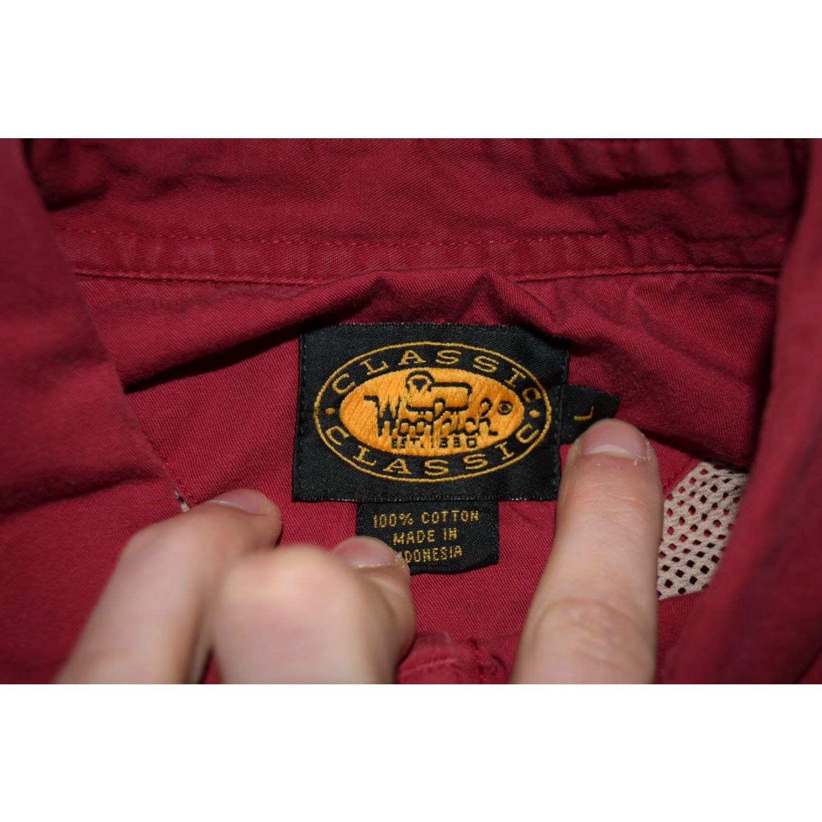 Vintage VINTAGE WOOLRICH Button-Front Shirt Mens Large Red 100% Cotton Classic Hiking Ventilated Fishing Long Sleeve Button-Up Size US L / EU 52-54 / 3 - 6 Thumbnail