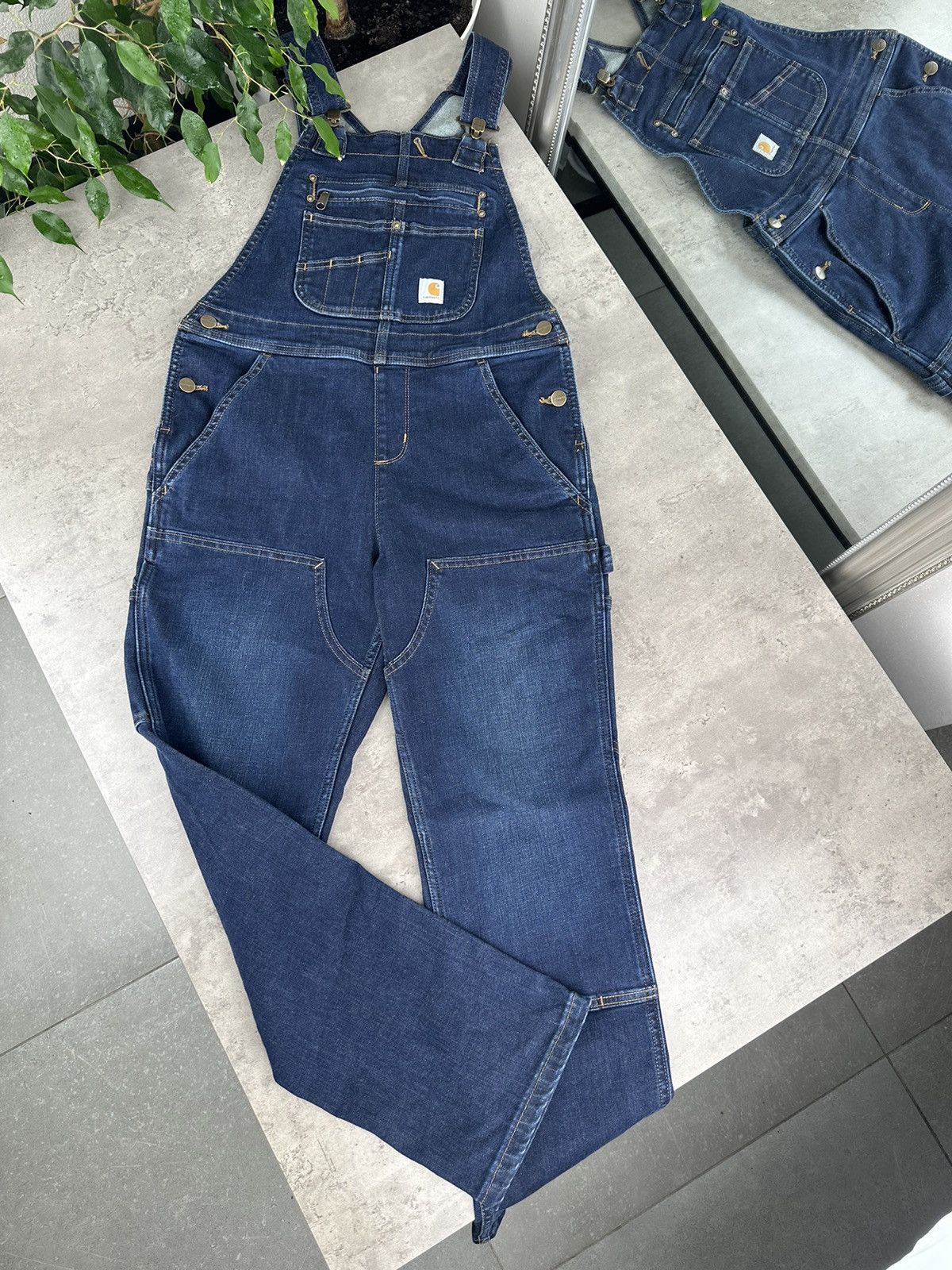 image of Avant Garde x Carhartt Double Knee Workwear Overalls in Blue, Women's (Size 26)