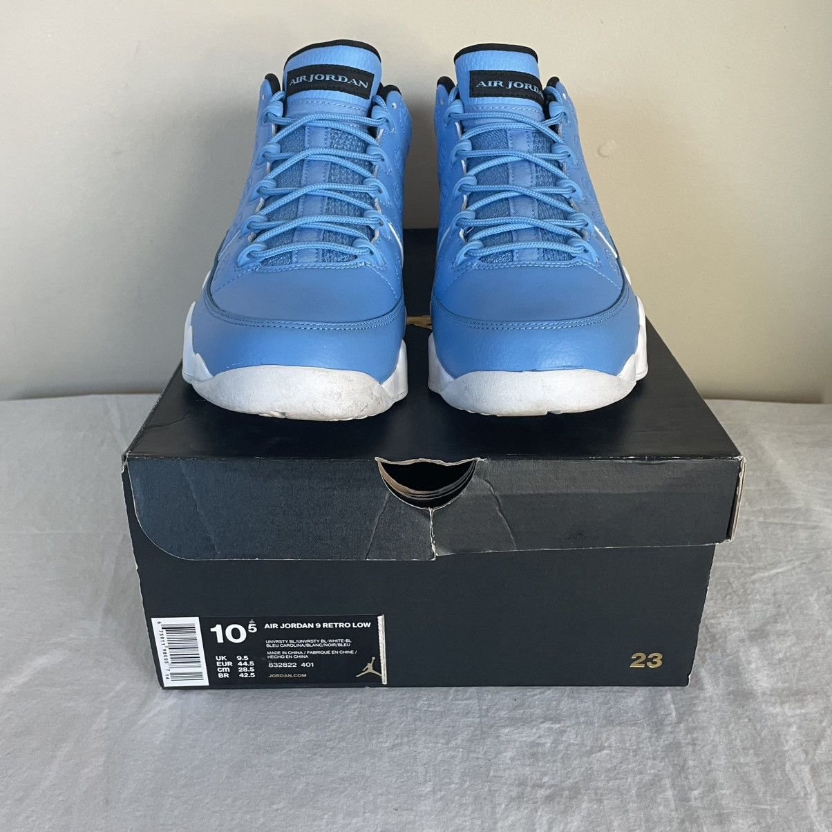 Jordan Brand × Nike Nike Air Jordan 9 Retro Low Pantone University Blue 10.5 Size US 10.5 / EU 43-44 - 9 Thumbnail