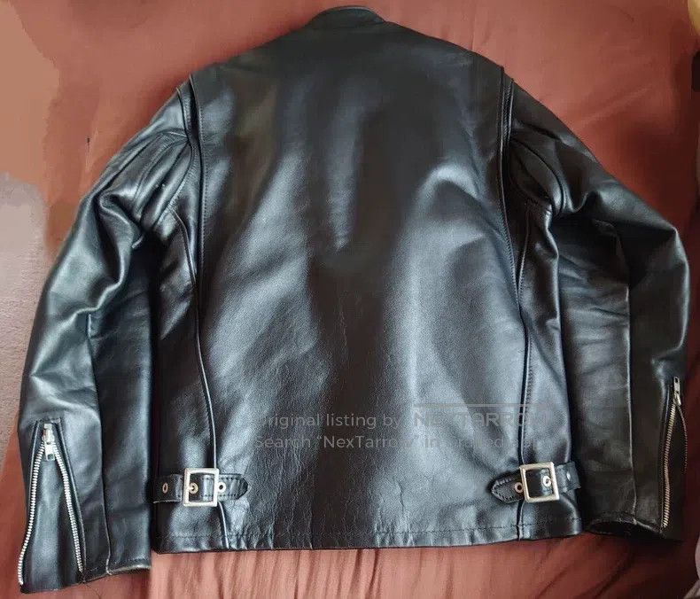 Other 641, SCHOTT straight stand-up collar leather jacket, hea Size US S / EU 44-46 / 1 - 2 Thumbnail