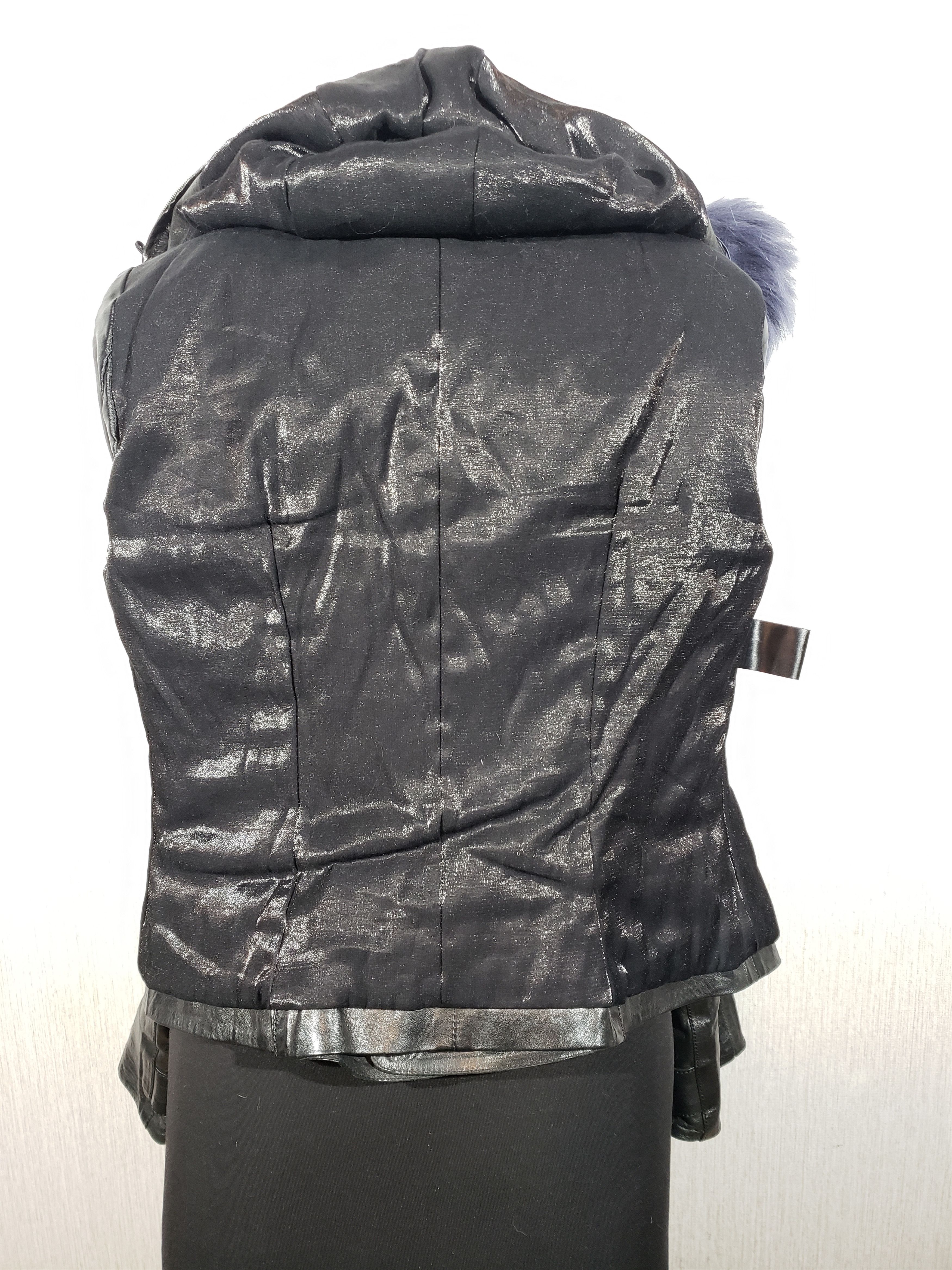 Other Black women's leather jacket with a hood. Size M / US 6-8 / IT 42-44 - 8 Thumbnail