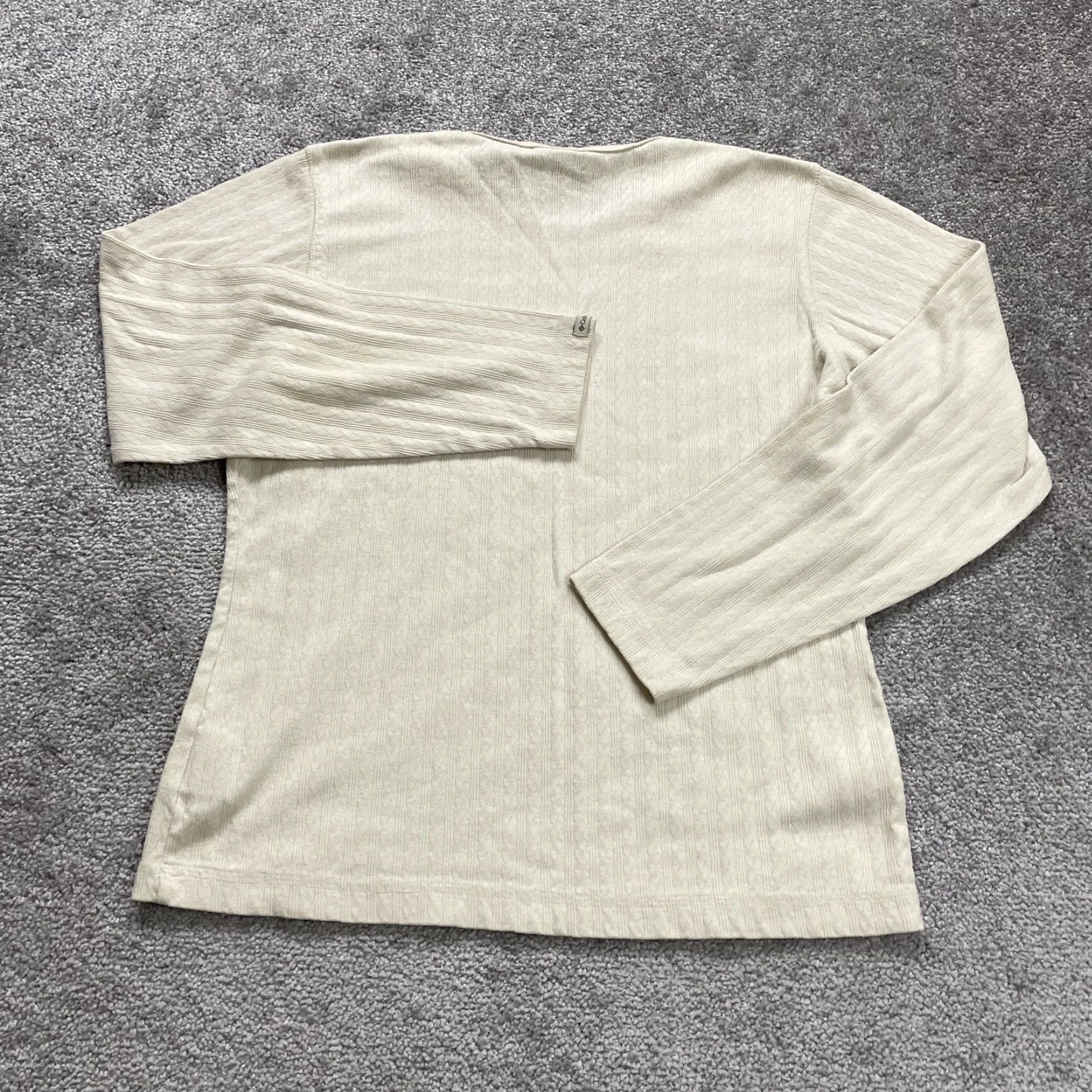 Vintage Columbia Sweater Womens M Beige Crew Neck Long Sleeve Knitted Pullover Casual Travel Size M / US 6-8 / IT 42-44 - 2 Thumbnail