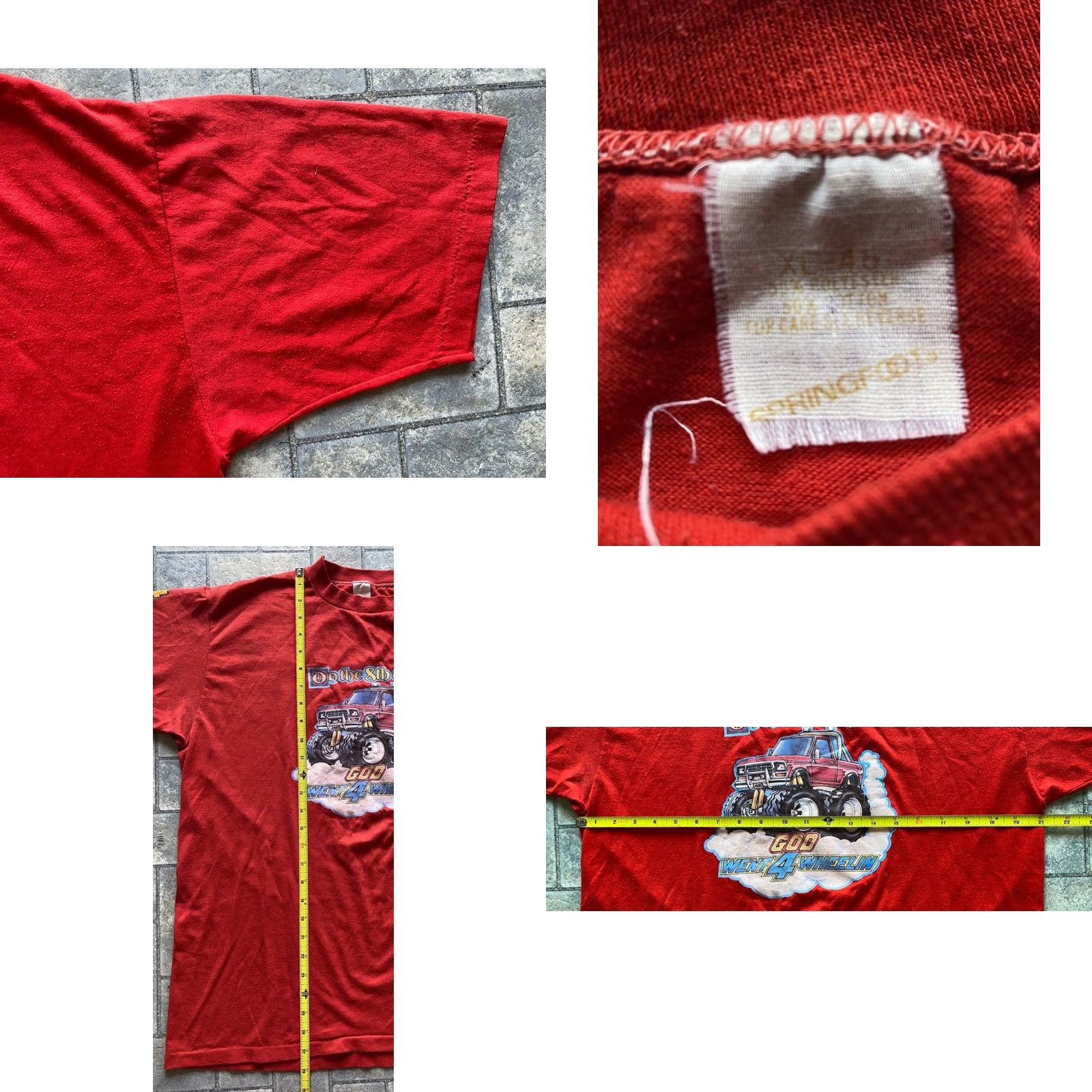 Vintage VINTAGE Springfoot T-Shirt Shirt Red XL Adult Mens Short Sleeve Size US XL / EU 56 / 4 - 8 Thumbnail