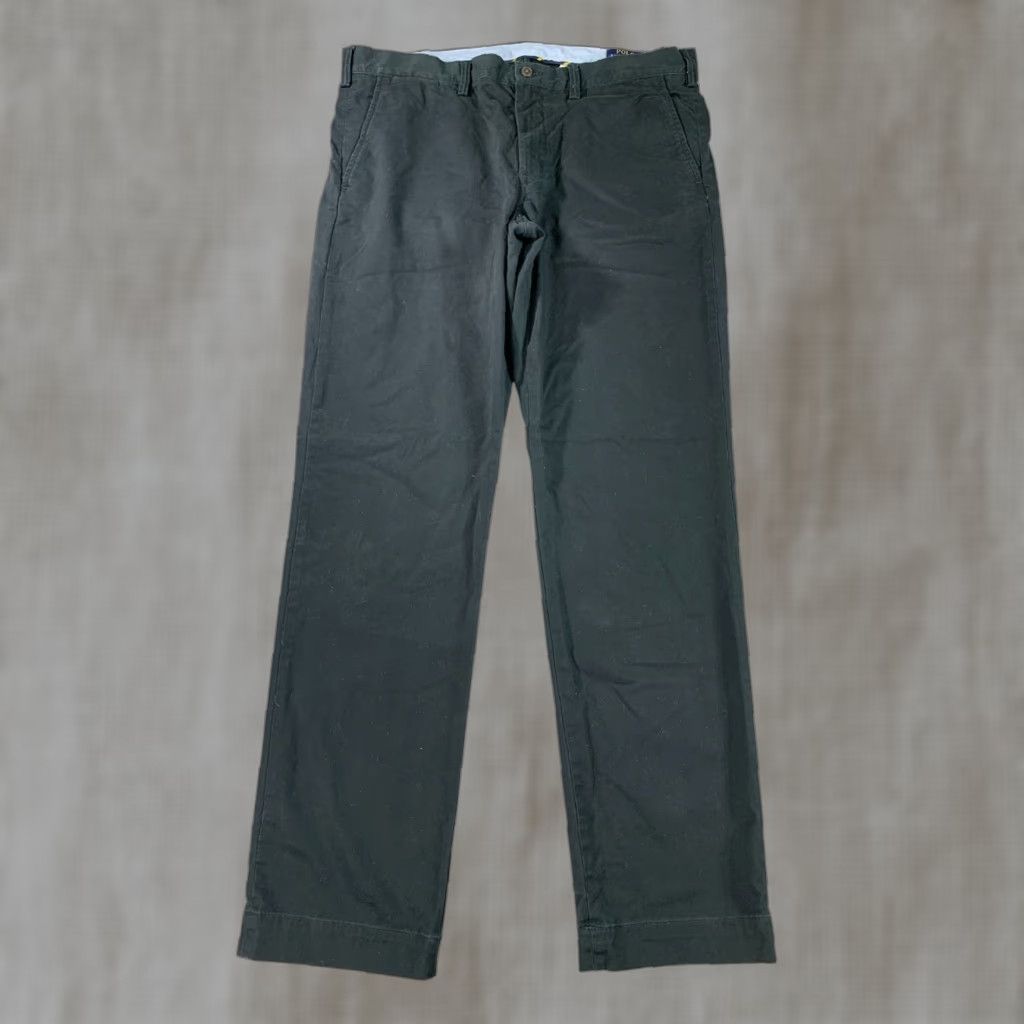 Ralph Lauren Pants Men 36x34 Black Chino Straight Cotton Stretch Twill