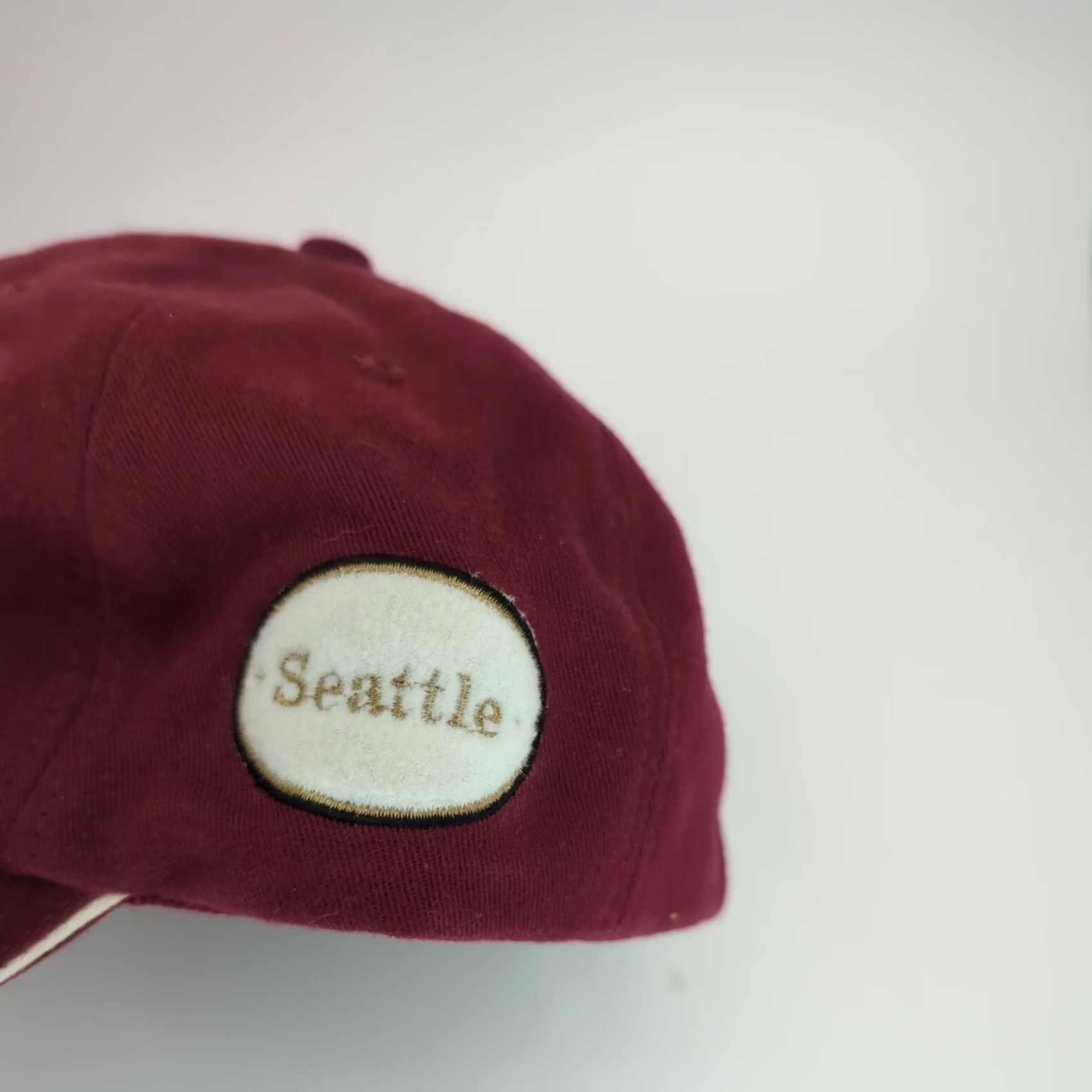 Vintage Seattle Baseball Hat Sandwich Cap Adjustable Strapback Burgundy Red Men Baseball Cap Classic Solid Cotton Knit Cap Adjustable Men’s Red Seattle Hat Size ONE SIZE - 7 Thumbnail