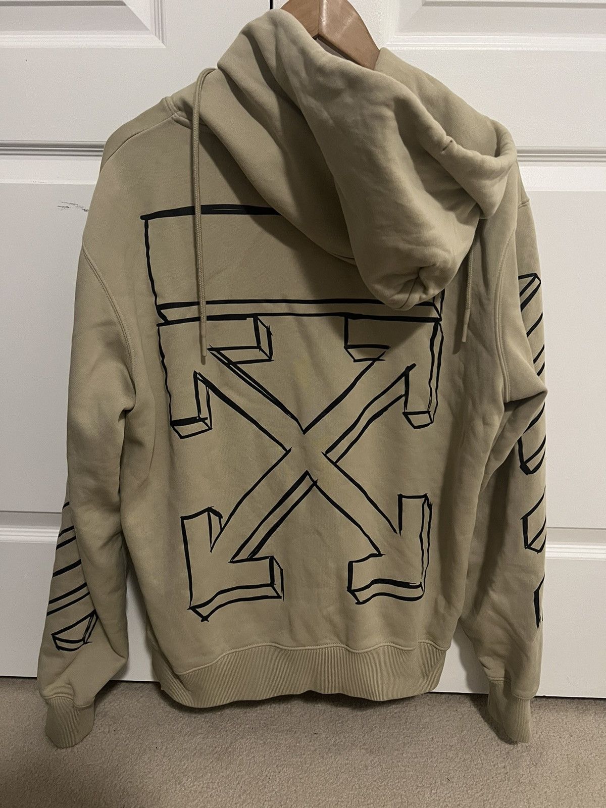 Off-White Off-White Beige Arrows Hoodie Size US M / EU 48-50 / 2 - 1 Thumbnail
