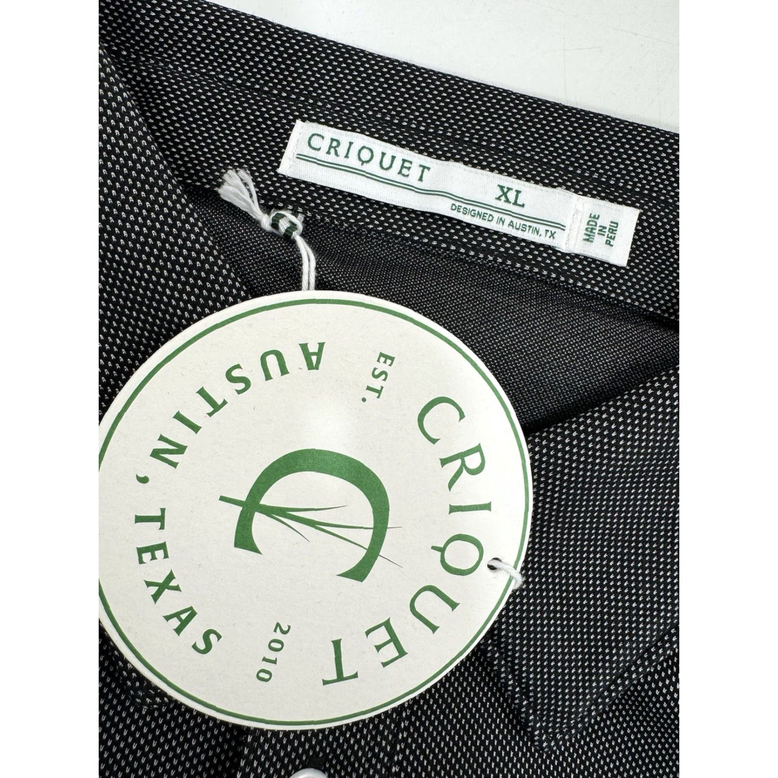 Vintage CRIQUET Rugby Polo Shirt - Embroidered Microdot XL Knit Knitwear - Black/White - NEW w TAG - Men’s Polo Shirt Size US XL / EU 56 / 4 - 5 Thumbnail