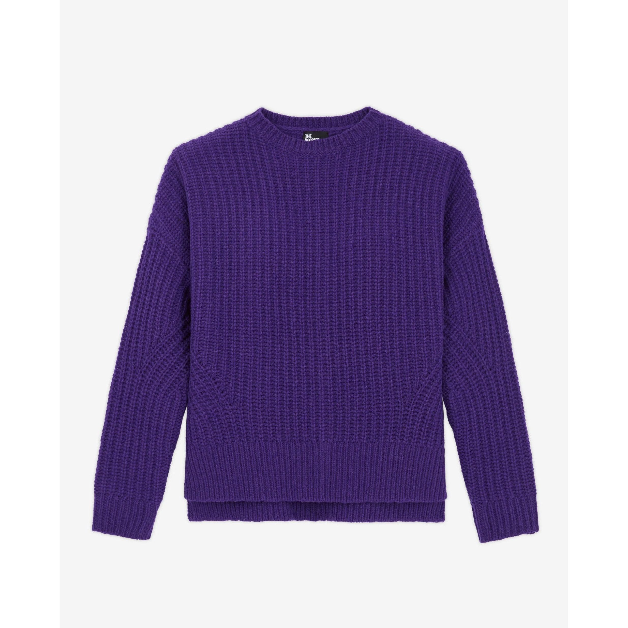 The Kooples The Kooples Wool Purple Ribbed Knit Cozy Warm Crew Neck Swea Size S / US 4 / IT 40 - 2 Thumbnail