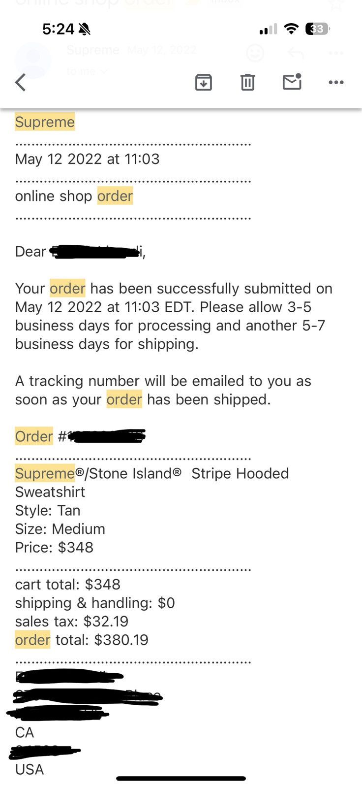 Stone Island × Supreme Supreme x Stone Island SS22 Tan Hoodie Size US M / EU 48-50 / 2 - 5 Thumbnail
