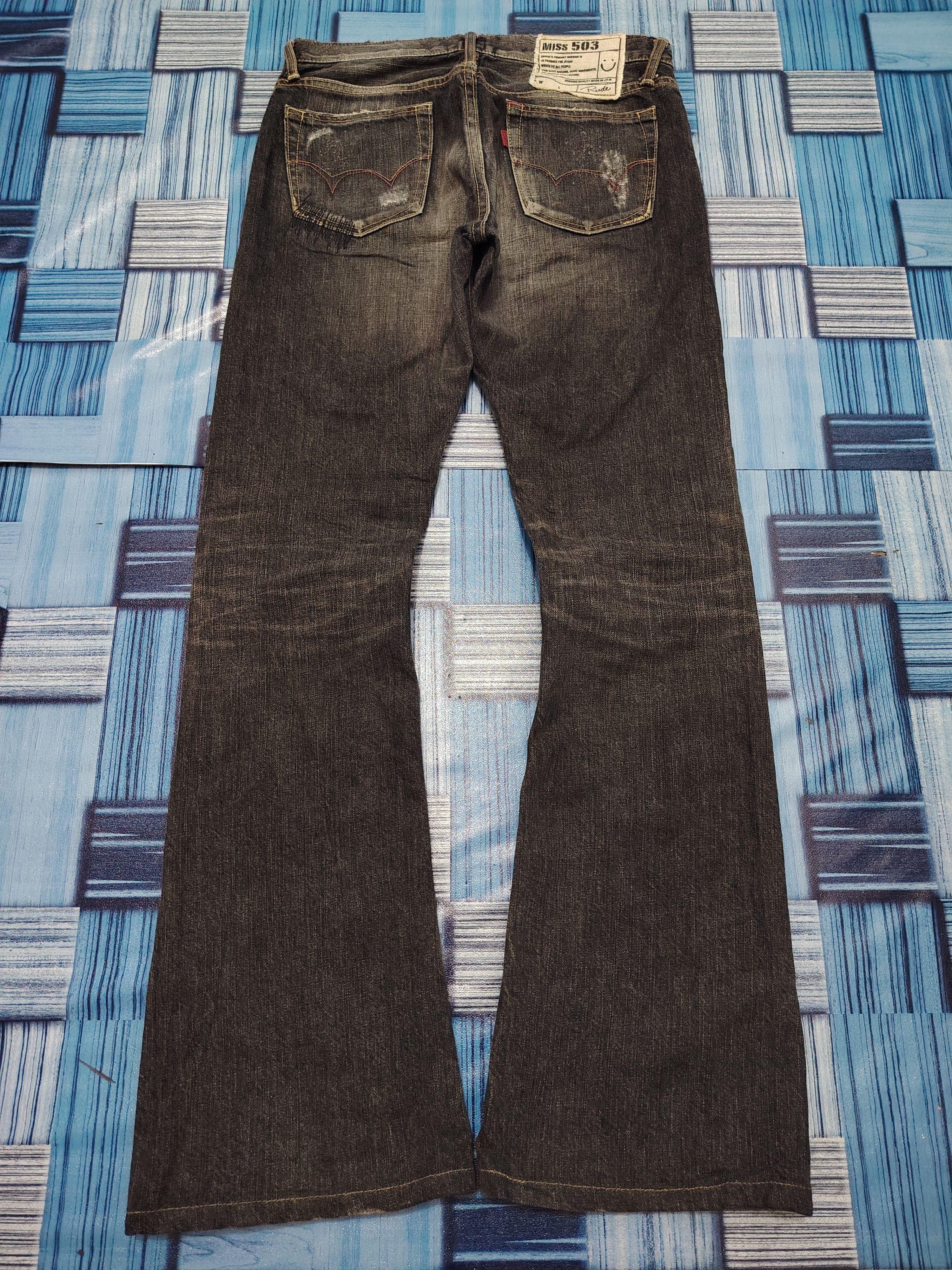Edwin Japanese Edwin Ripped Flared Jeans I6W9 Style Size US 29 - 14 Thumbnail