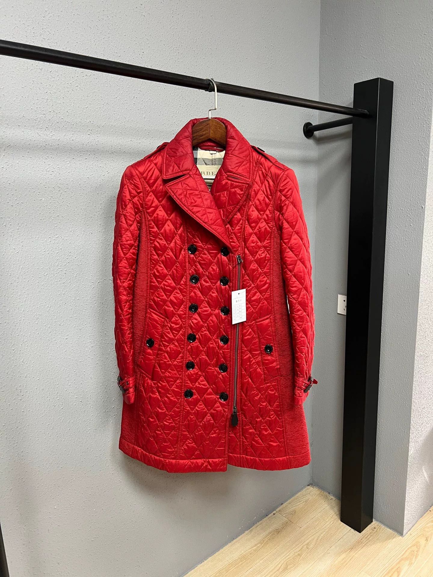 Burberry red cotton coat by Burberry Size US L / EU 52-54 / 3 - 1 Thumbnail