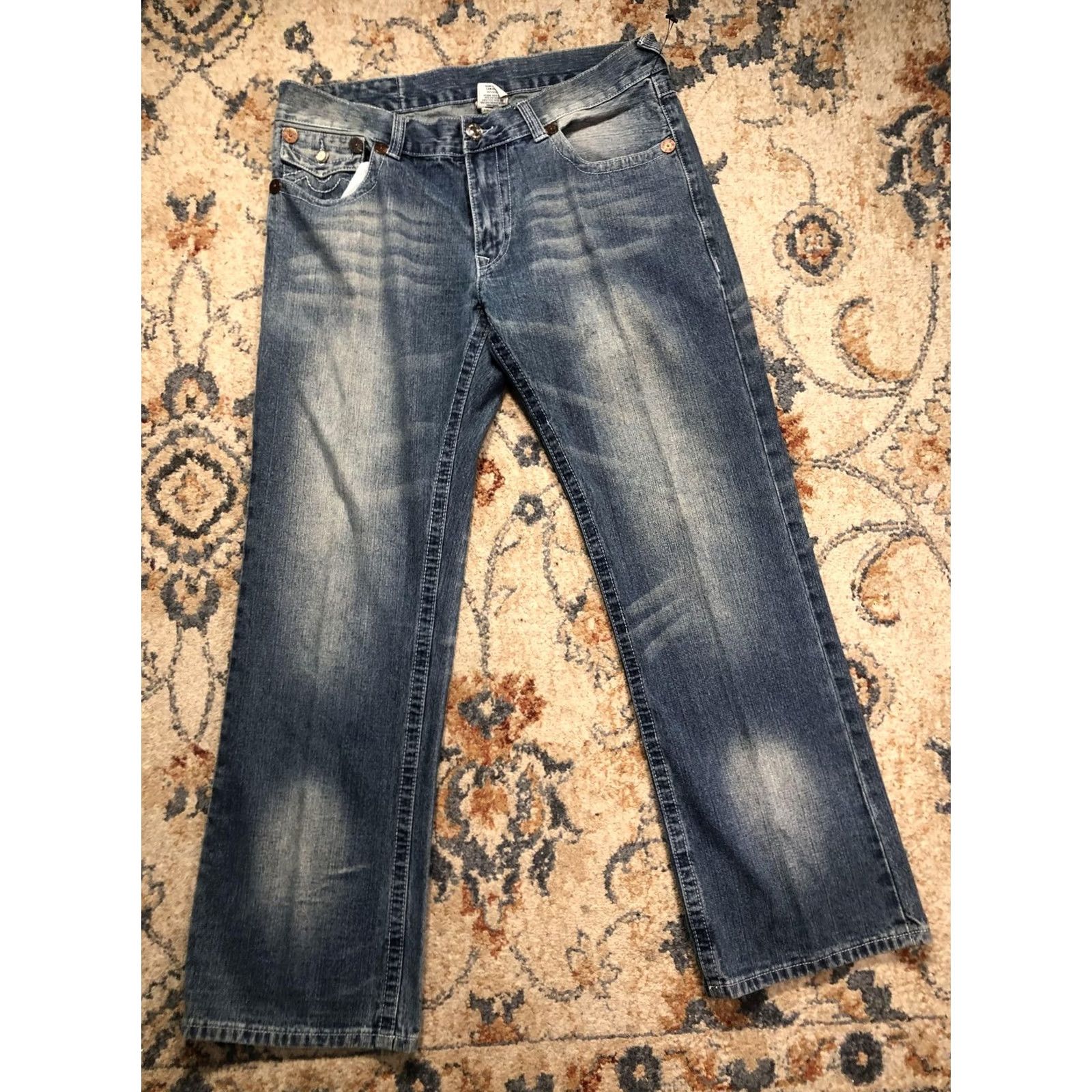 True Religion True Religion Billy Jeans Mens 38x32 Blue Med Wash Relaxed Bootcut Denim USA Size US 38 / EU 54 - 2 Thumbnail