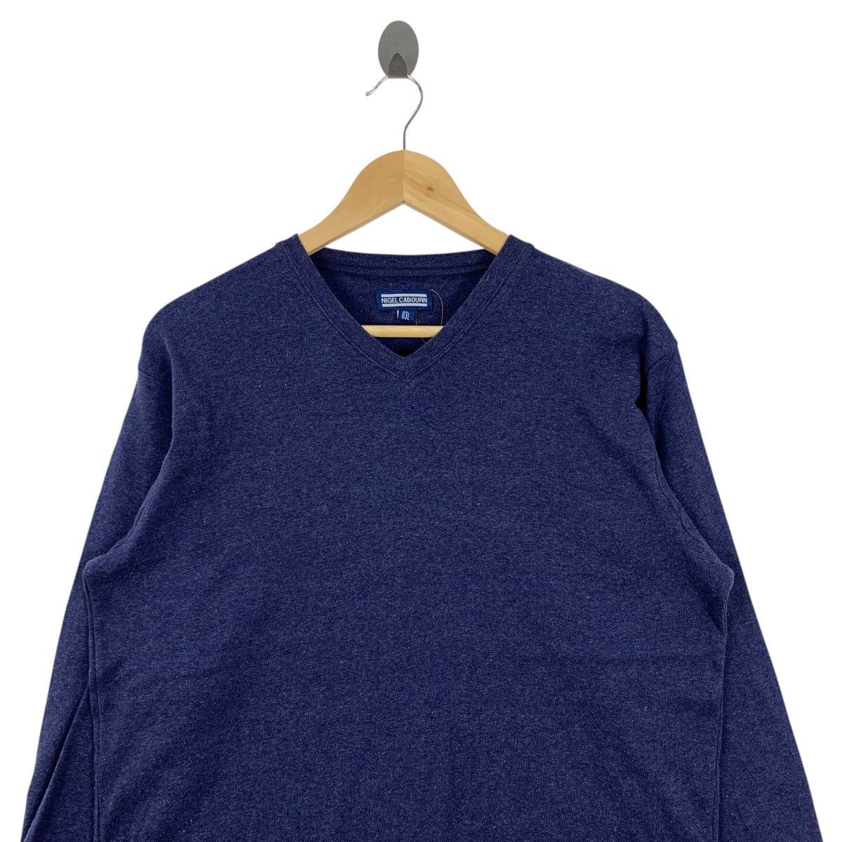 Nigel Cabourn NIGEL CABOURN Japanese Brand Plain V-Neck Long Sleeve Tshirt Size US M / EU 48-50 / 2 - 2 Thumbnail