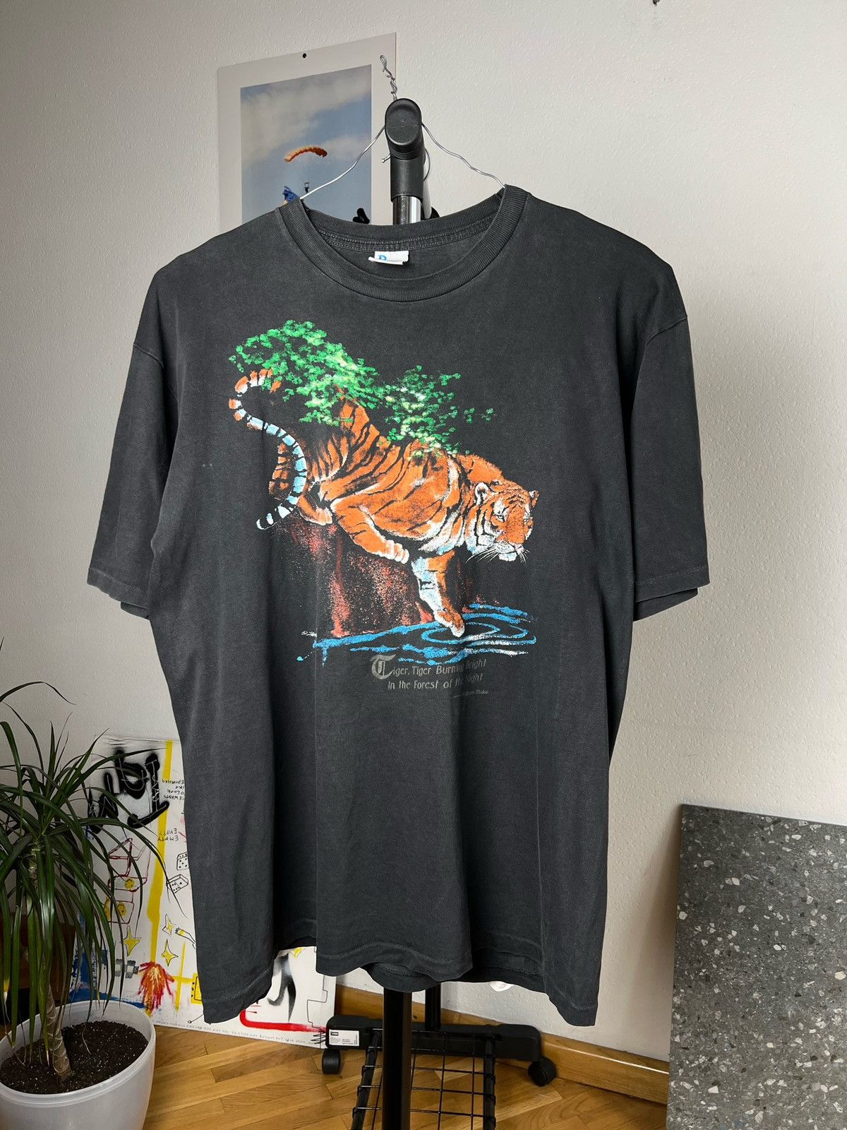 1990 Vintage William Blake Tiger Art Poem Poetry Shirt 90s