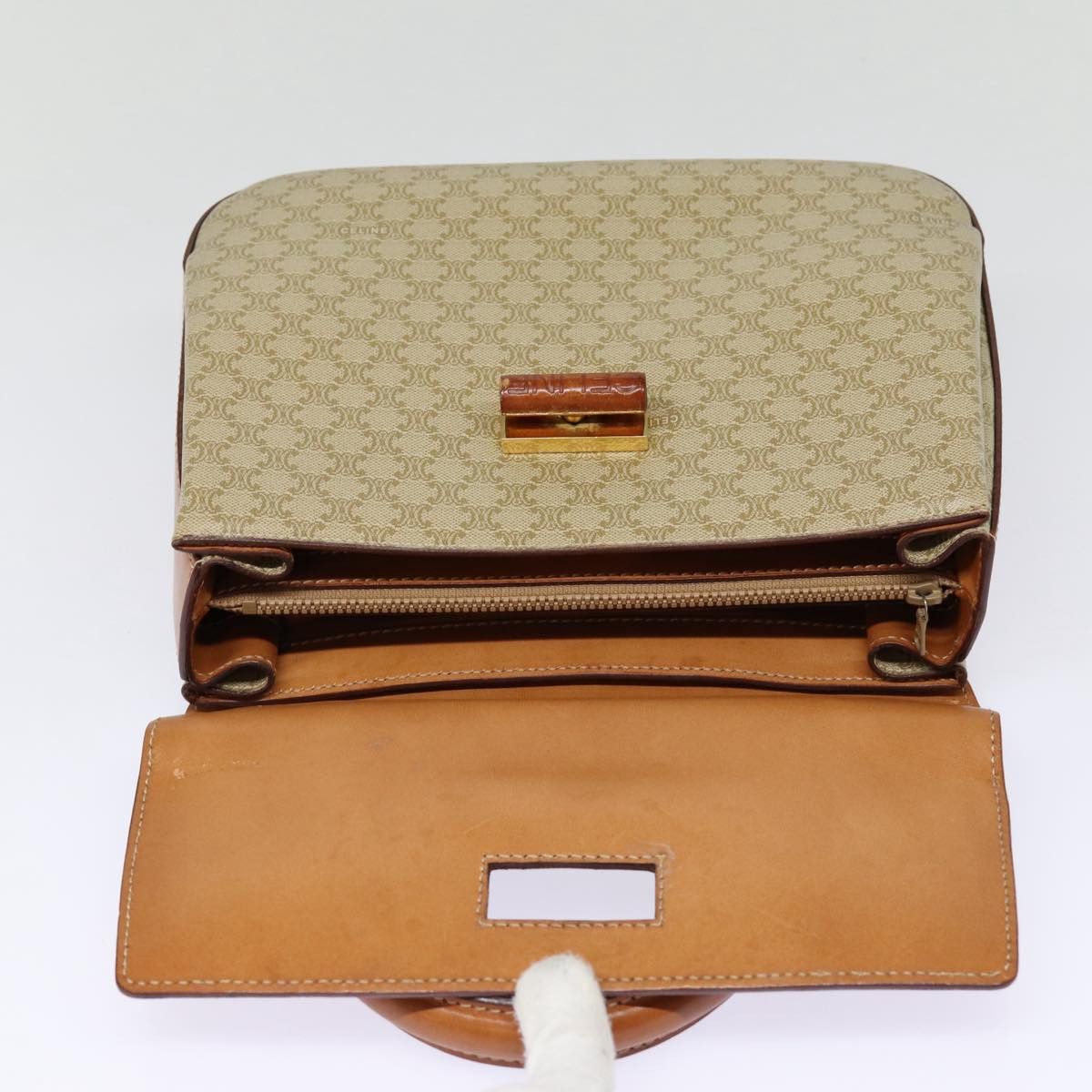 Celine CELINE Macadam Canvas Hand Bag Beige Gold Size ONE SIZE - 15 Thumbnail