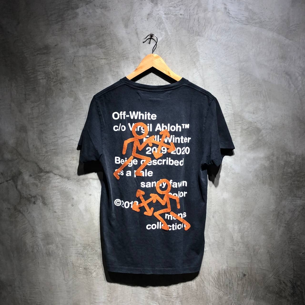 image of Off White Off-White Pictogram Embroidered Tee in Black, Men's (Size Medium)