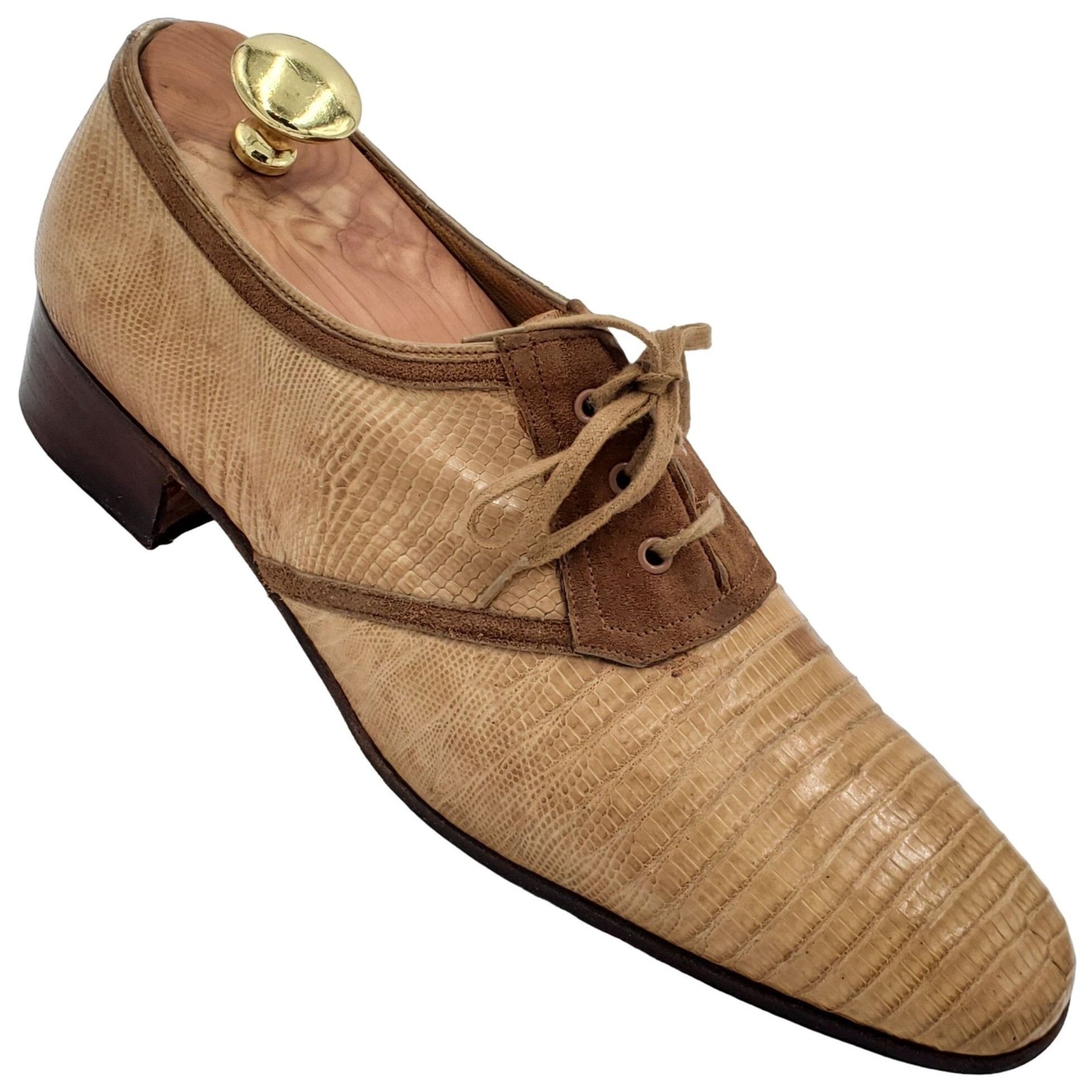 Mauri Vintage Mauri Italy Men 9 Exotic Teju Lizard Beige Tan Brown Size US 9 / EU 42 - 10 Thumbnail