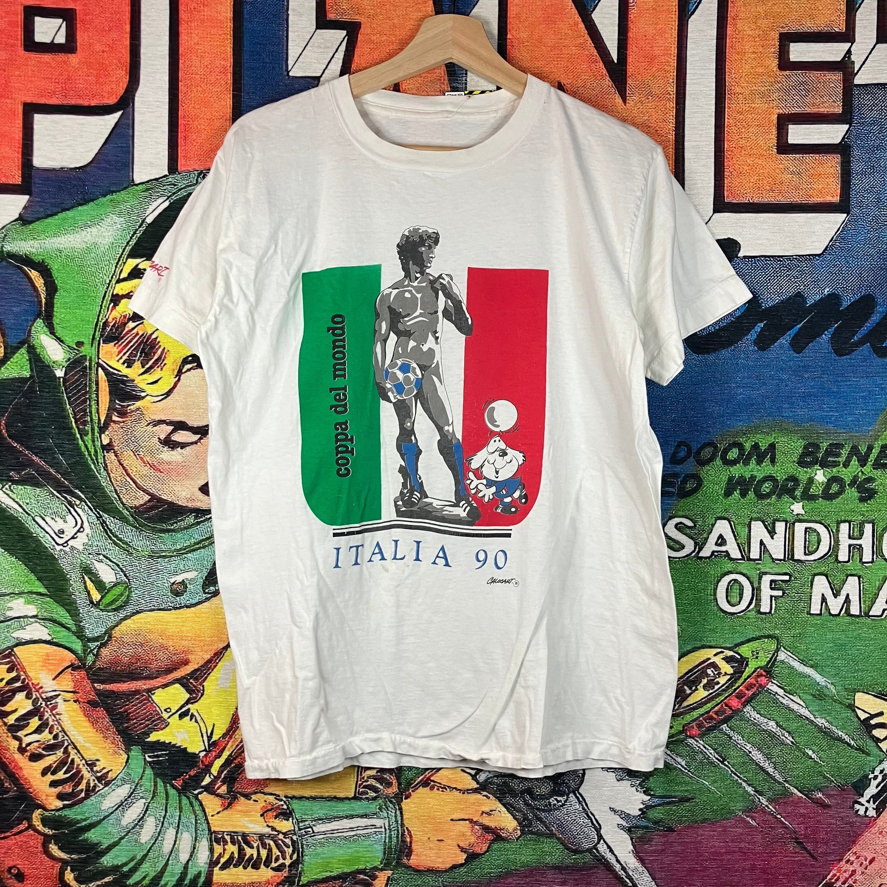 Vintage Vintage 90s Italy World Cup Soccer Graphic Tee Size M/L Size US M / EU 48-50 / 2 - 1 Thumbnail