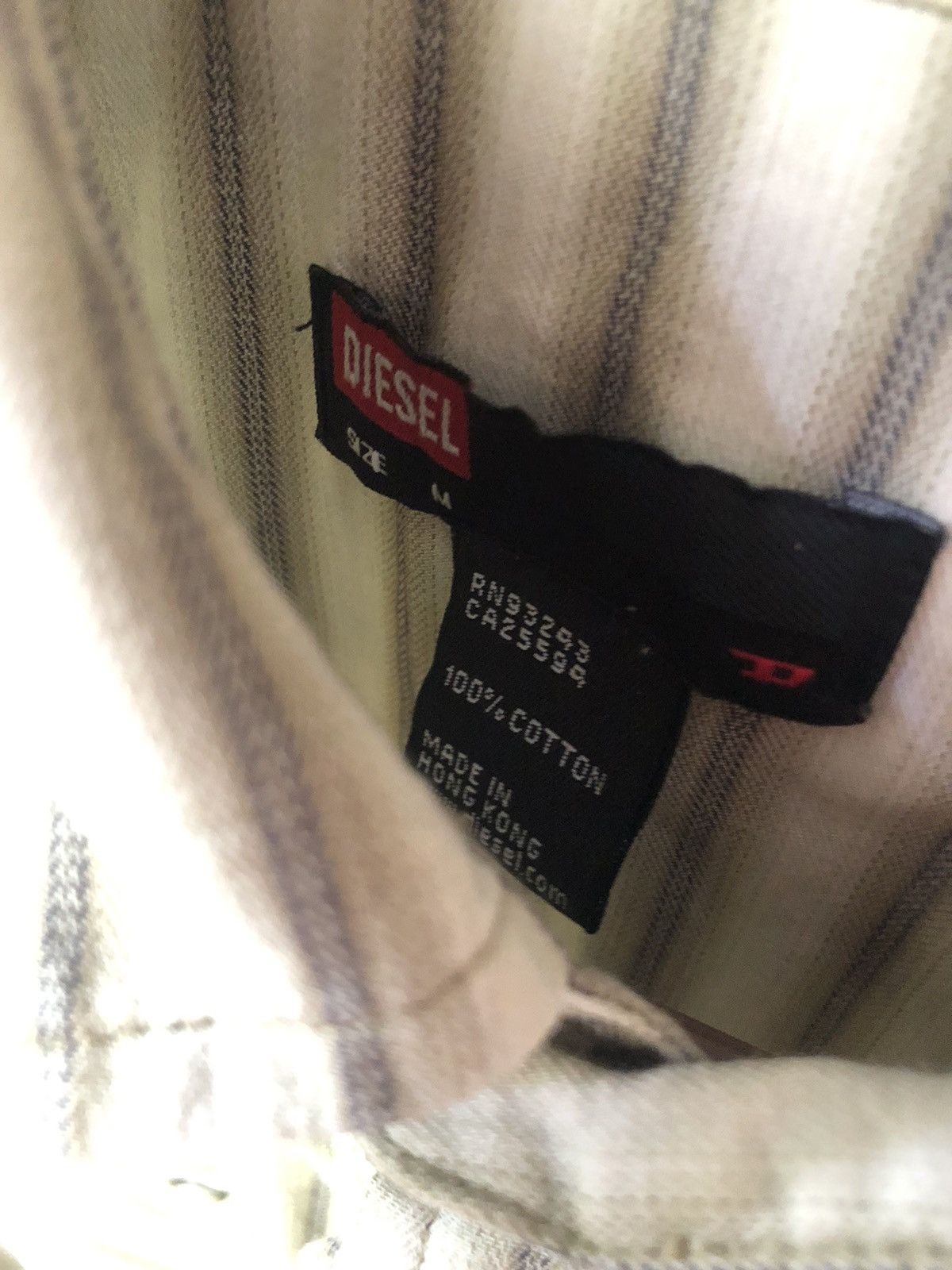 Diesel Diesel Men’s Striped Western Shirt – Size M Beige/Brown Y2K Size US M / EU 48-50 / 2 - 2 Thumbnail