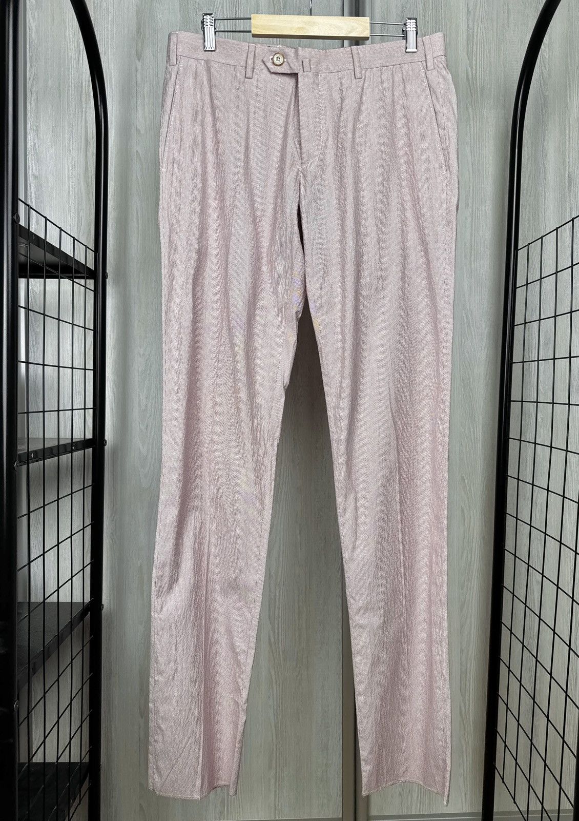 Boggi Boggi Milano Deadstock red striped cotton chino pants Size US 34 / EU 50 - 2 Thumbnail