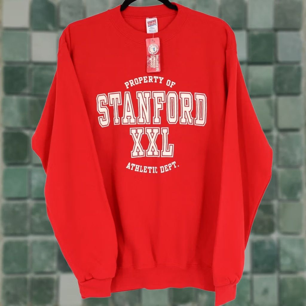 Soffe VTG Stanford University Cardinal Soffe Sweats Sweatshirt M Red Men Pullover Crew Neck Logo College Sports Knit Polyester Winter Fall Spring Mens Size US M / EU 48-50 / 2 - 1 Thumbnail