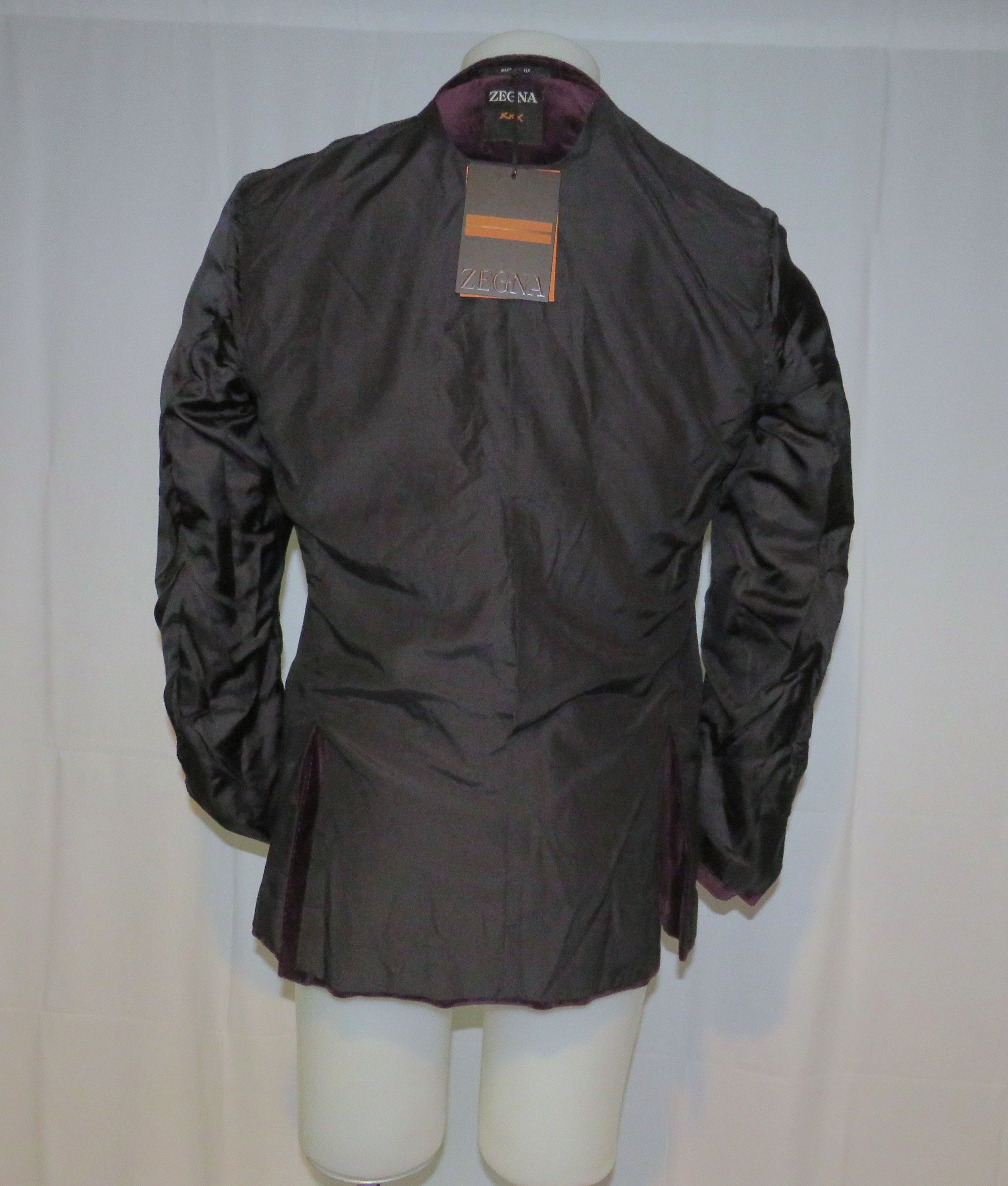 Ermenegildo Zegna Burgundy Velvet Current One Button Evening Jacket 38R NWT Size 38R - 14 Thumbnail
