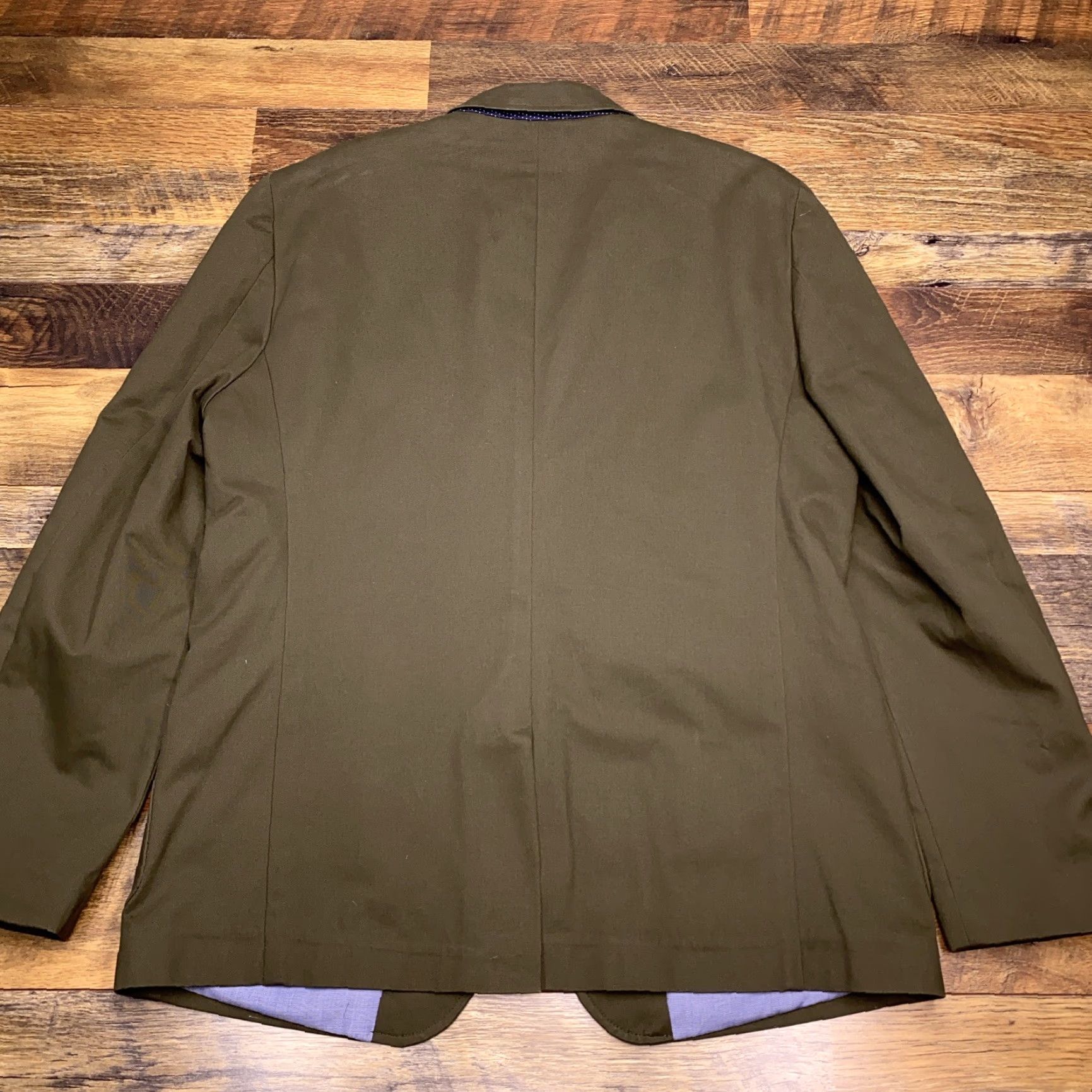 Olive Combatant Gentlemen Sport Coat Slim 42R Olive Green Notch Lapel 2-Button Single-Breasted Blazer Jacket Mens Regular Size 42R - 2 Thumbnail