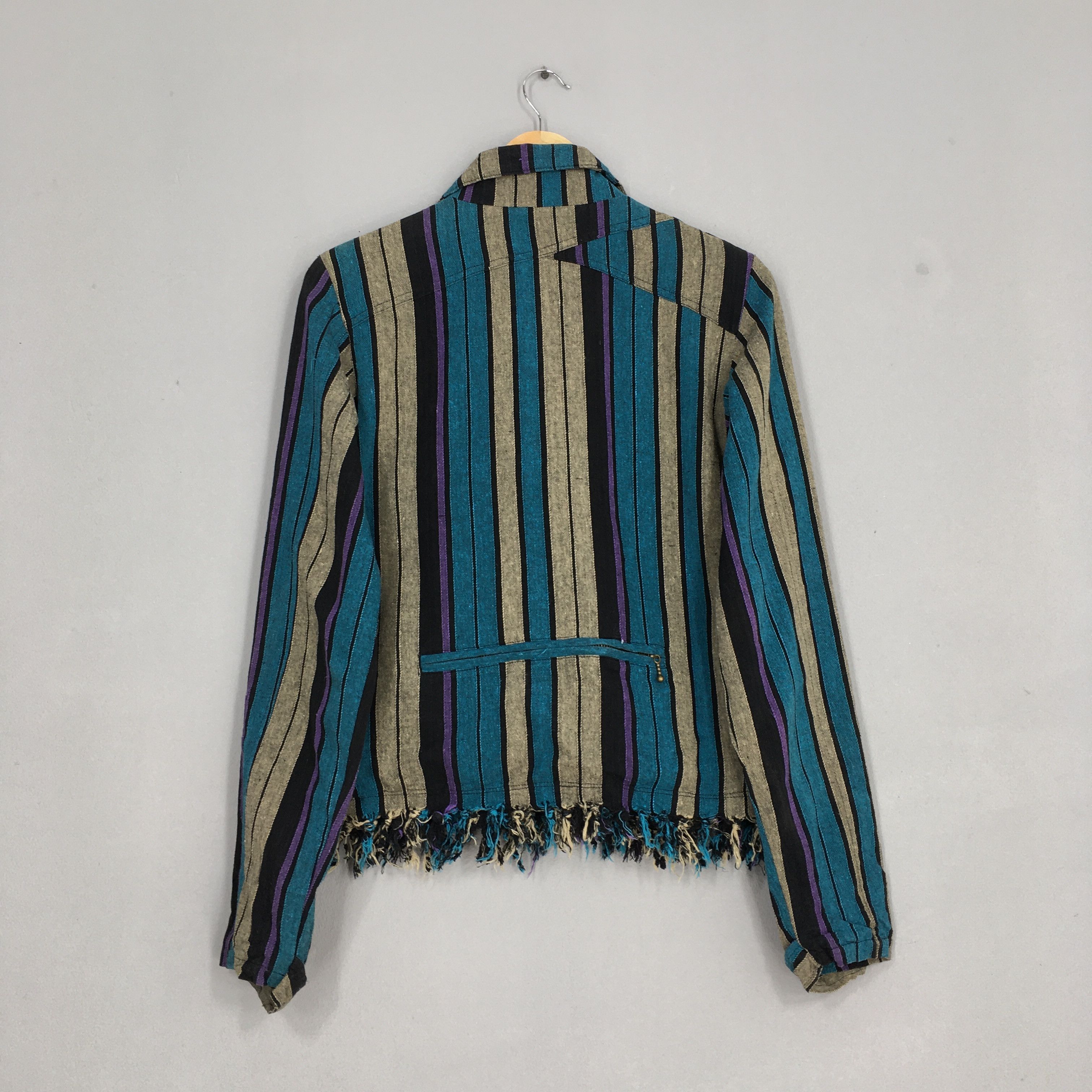 Straight To Hell × Vintage Vintage Bondage Punk Stripes Goth Ladies Jacket Medium Size M / US 6-8 / IT 42-44 - 7 Thumbnail