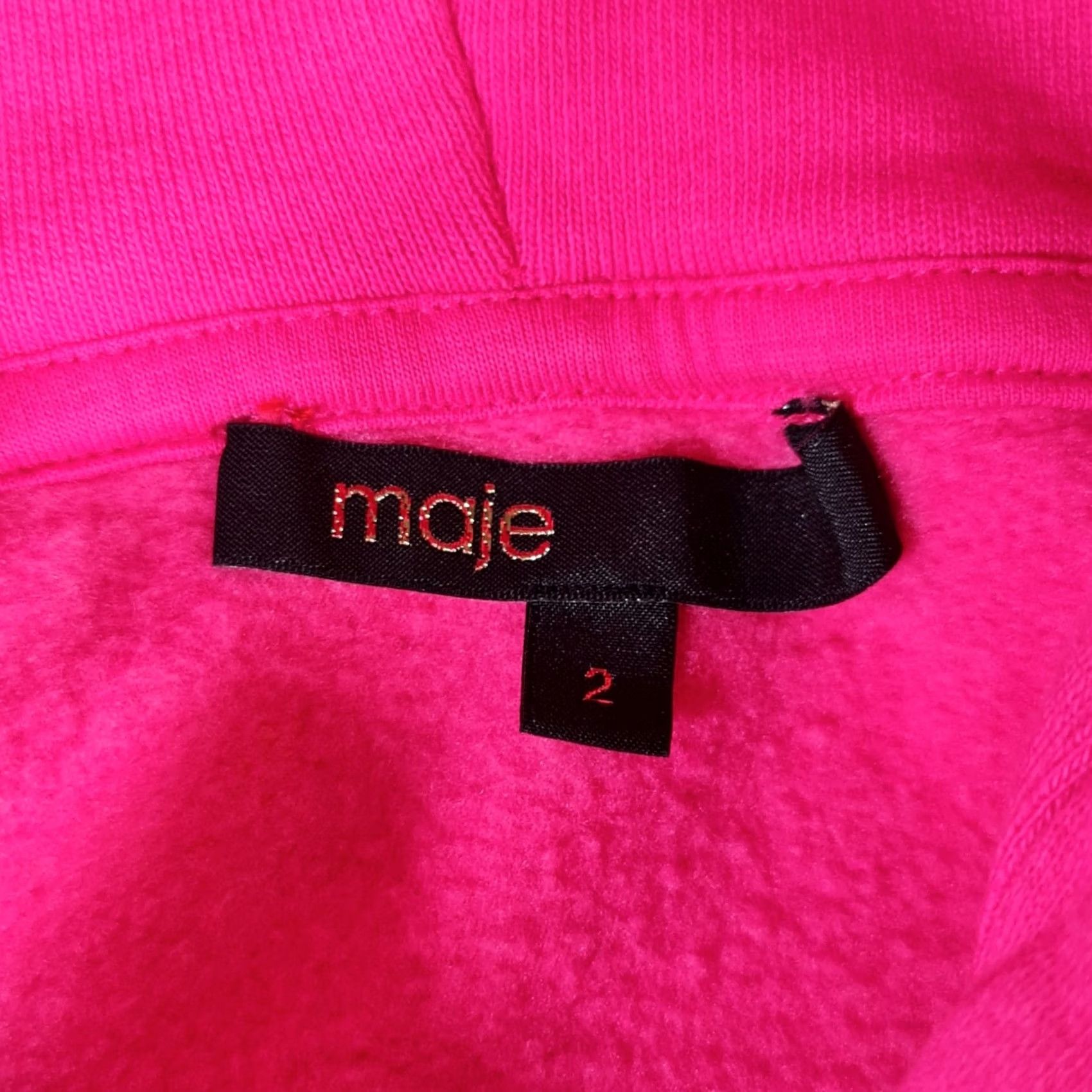 Maje Maje Hoodie Pink Small Cotton Blend Pullover Logo City Sports Womens Sweatshirt Size S / US 4 / IT 40 - 3 Thumbnail