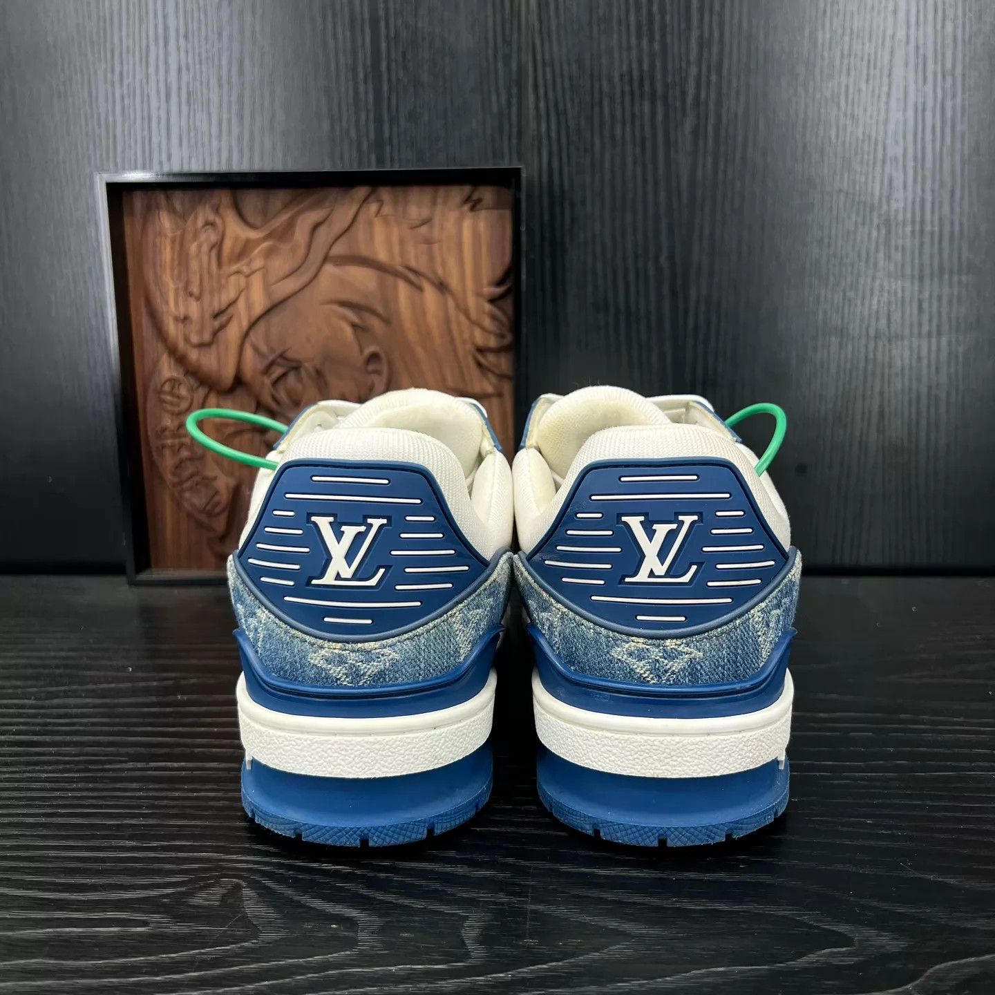 Louis Vuitton LV Trainer White & Blue Denim 5/39 Original Box Size US 6 / EU 39 - 7 Thumbnail