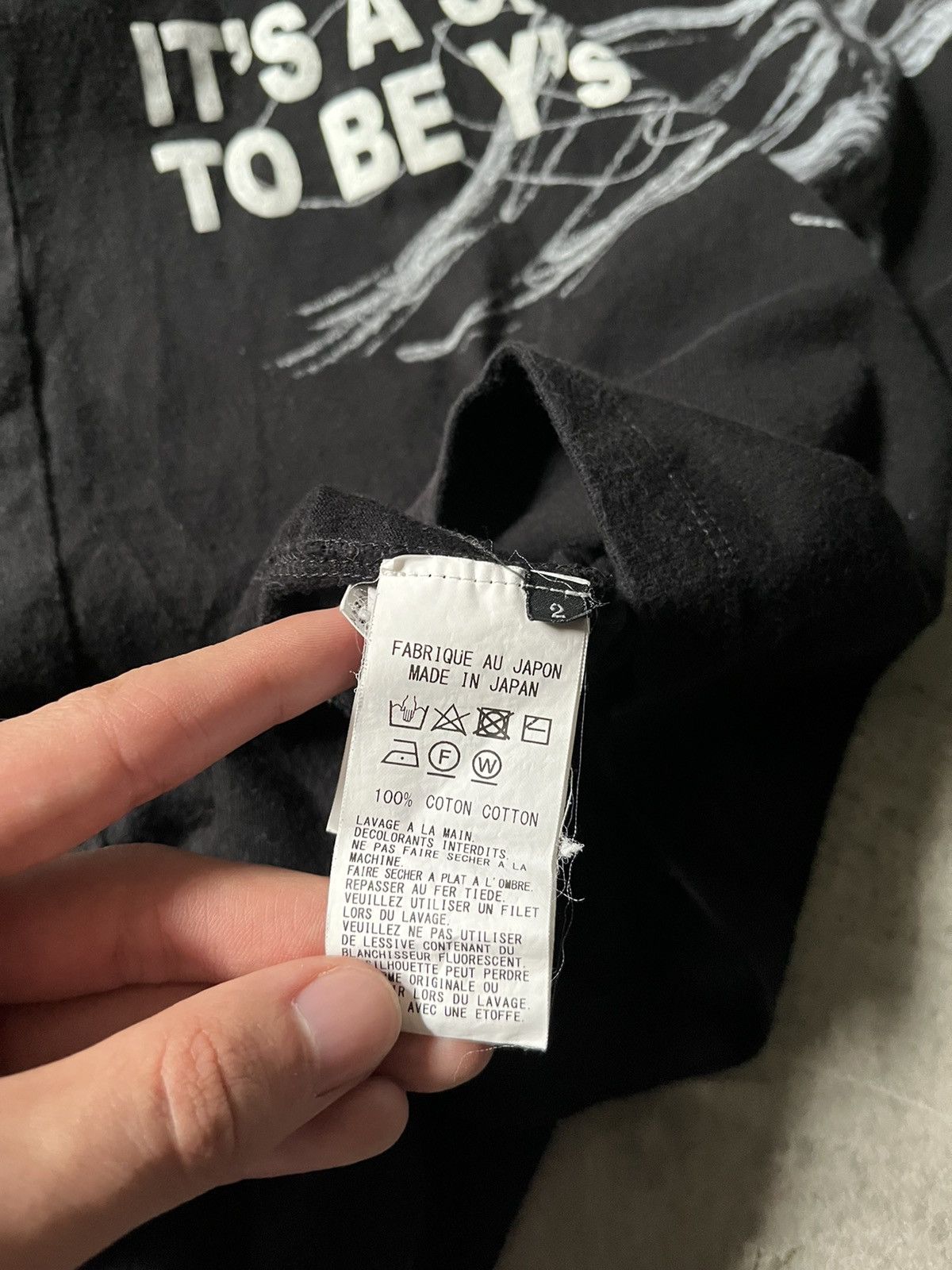 Y's Yohji Yamamoto It's a sin to be Y's black T-shirt Y's Size US M / EU 48-50 / 2 - 8 Thumbnail