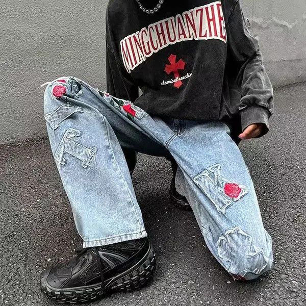 Japanese Brand 45Vintage washed black baggy wide leg jeans Size US 34 / EU 50 - 8 Thumbnail