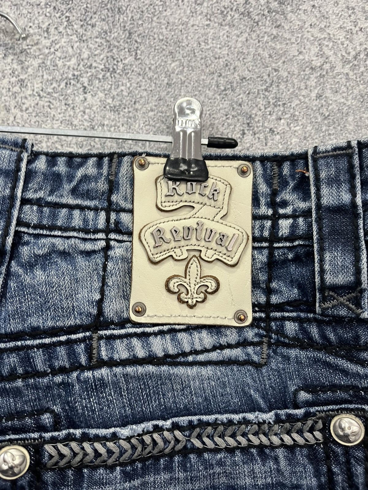 Rock Revival ROCK REVIVAL Hadriel Straight Blue Distressed Jeans Size US 34 / EU 50 - 5 Thumbnail