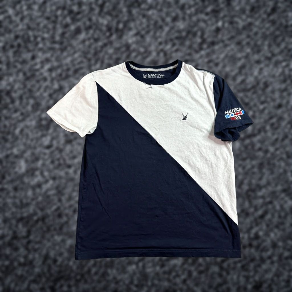 Nautica Nautica Blue Sail Shirt Mens L Colorblock Embroidered T-Shirt Casual Crew Neck Short Sleeve Cotton Knit Size US L / EU 52-54 / 3 - 1 Thumbnail