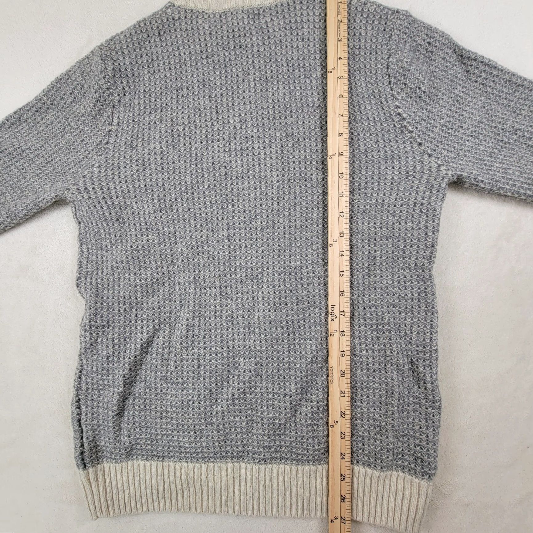 Vintage Bridge And Burn Sweater Men Large Gray Tennis Cable Knit Crew Neck Pullover Size US L / EU 52-54 / 3 - 4 Thumbnail