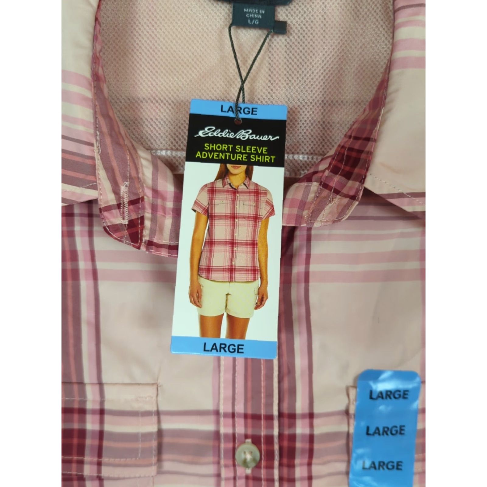 Eddie Bauer Eddie Bauer Adventurer shirt Womens Pink Plaid Short Sleeve L Button-Up Casual Outdoor Outdoorsy Size L / US 10 / IT 46 - 3 Thumbnail