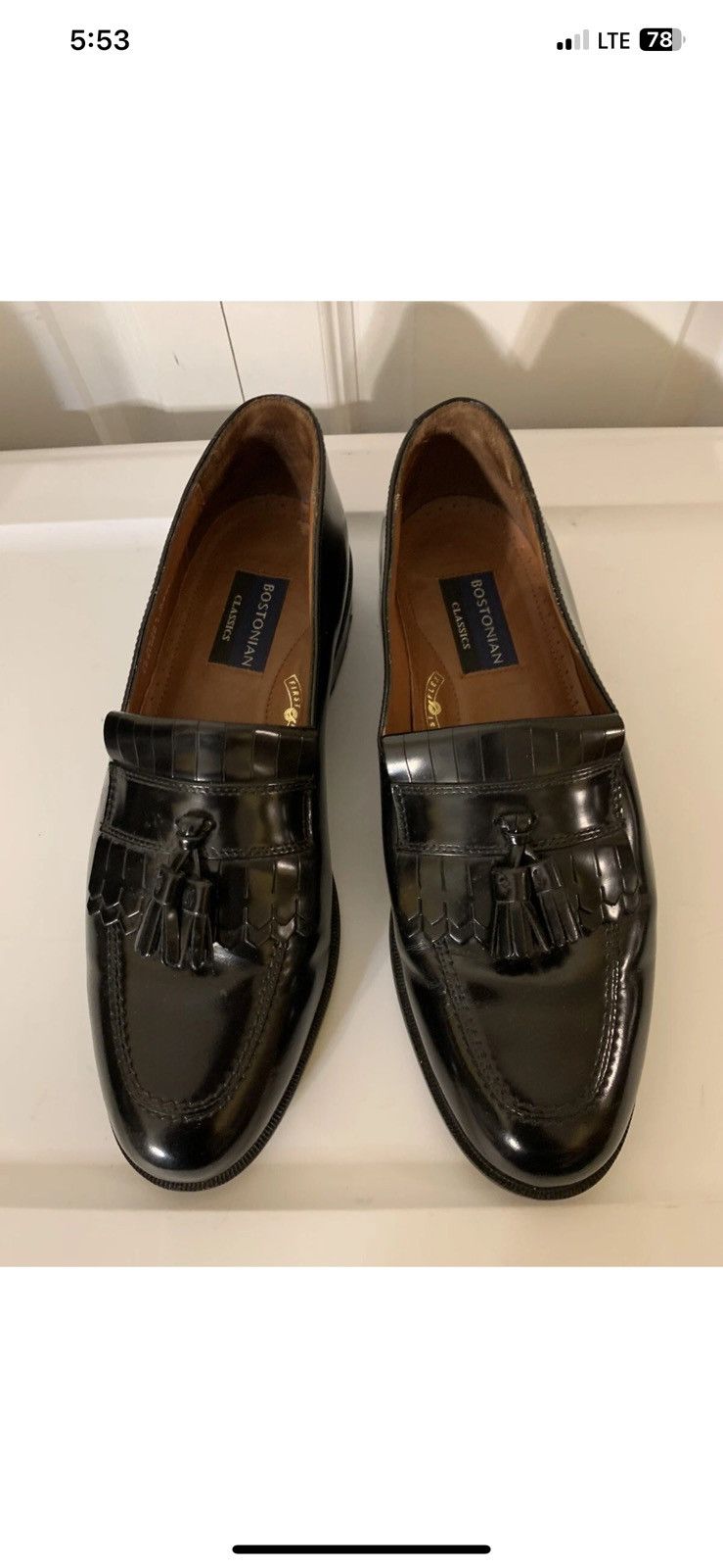 Bostonian Bostonian mens sz 10M loafers tassel black leather slipon Size US 10 / EU 43 - 1 Thumbnail
