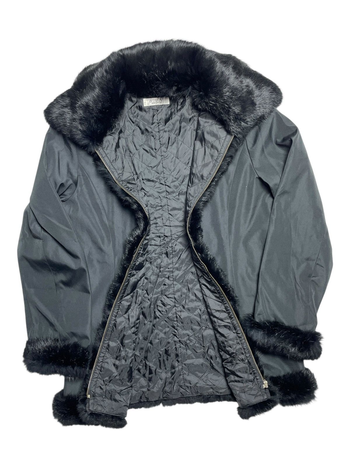 Michel Klein 2000’s Michel Klein - Vkei Style Black Faux Fur Jacket Size US S / EU 44-46 / 1 - 3 Thumbnail