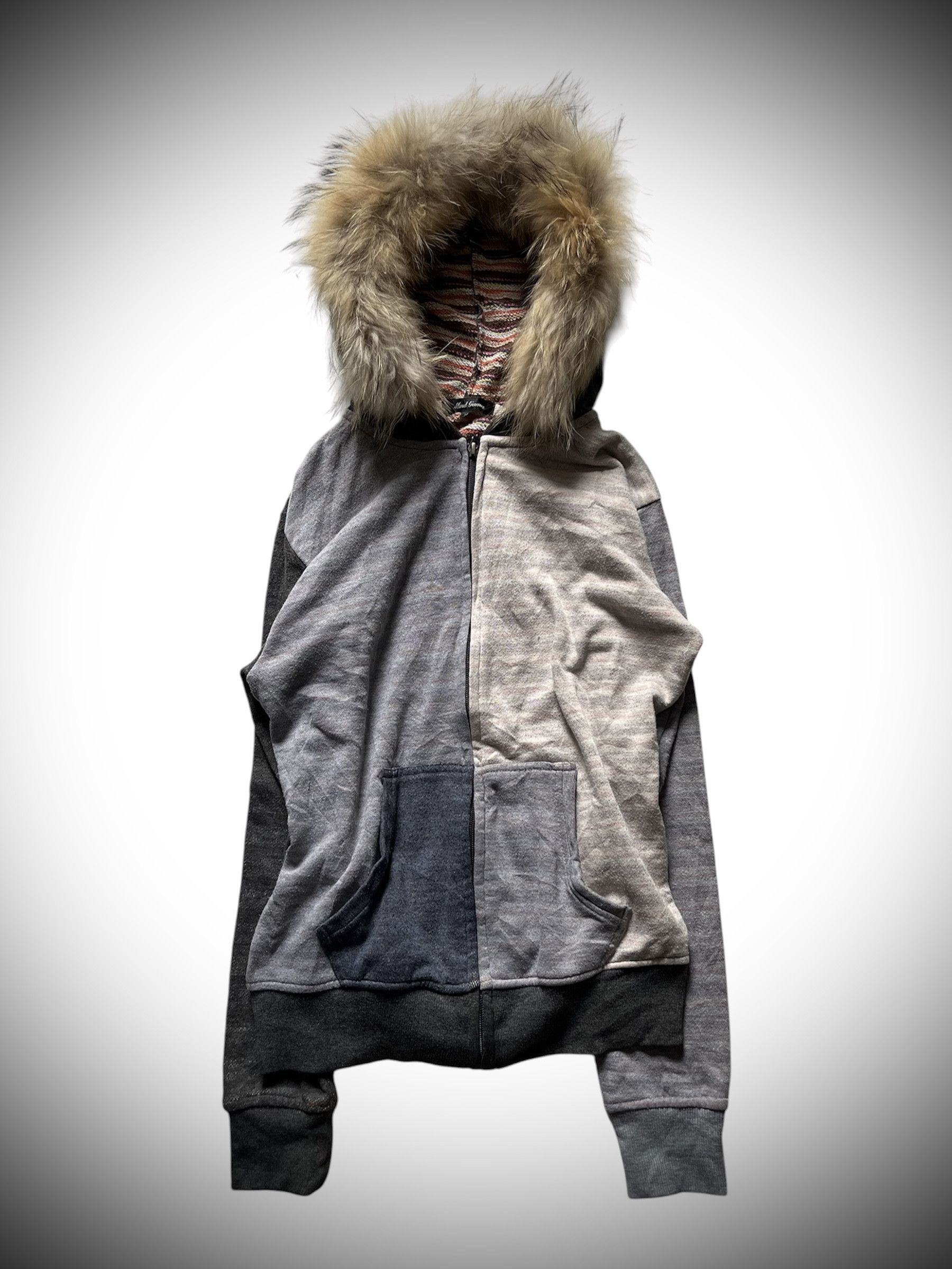 Le Grande Bleu (L.G.B.) Mind games fur striped hoodie Size US M / EU 48-50 / 2 - 1 Thumbnail