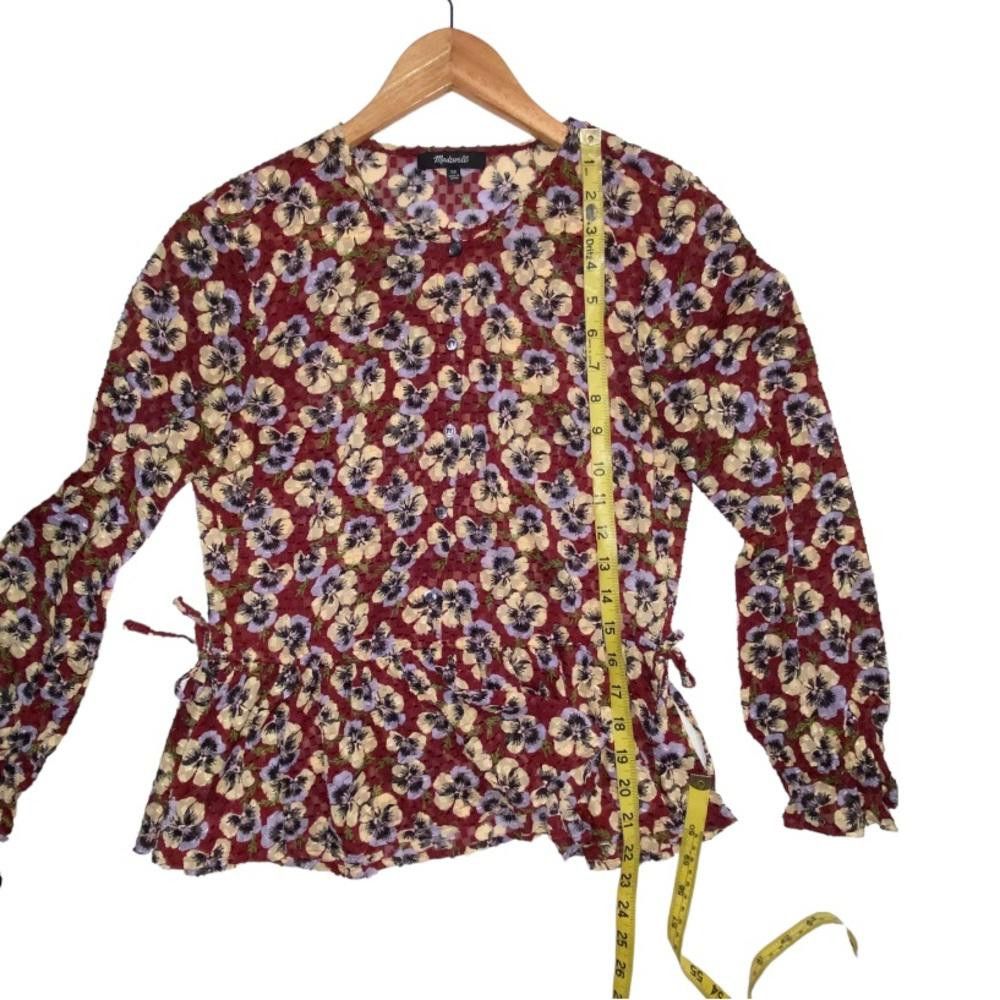 Madewell Madewell l Drawstring Ruffle-Hem Top in Viola Floral Size XS Size XS / US 0-2 / IT 36-38 - 7 Thumbnail