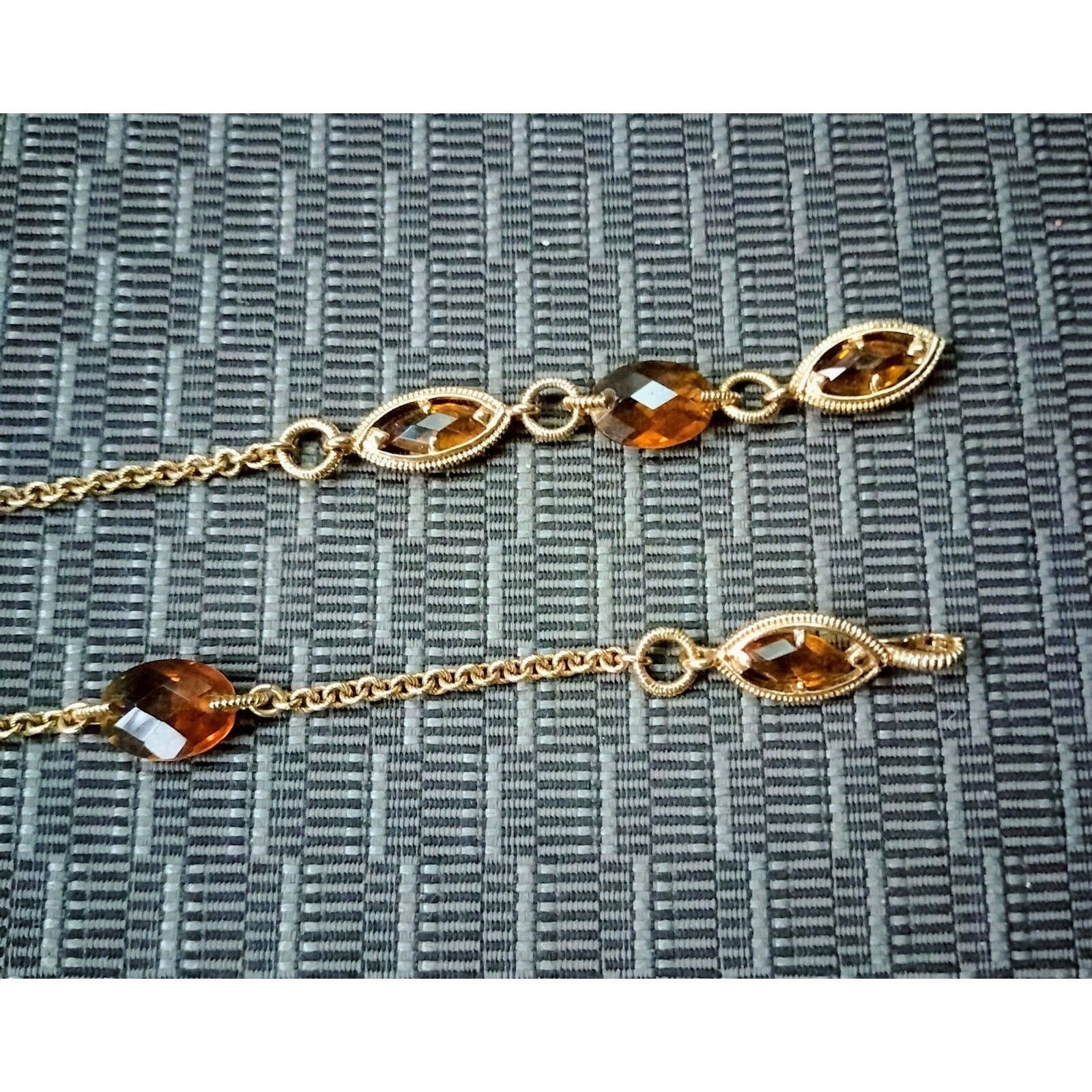 Monet Monet Necklace Vintage Gold Tone Brown Station Y Drop Size ONE SIZE - 3 Thumbnail
