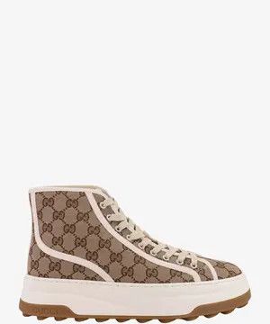 Gucci o1s1wg111025 Men's GG High-Top Sneakers in Beige Size US 6 / EU 39 - 1 Thumbnail